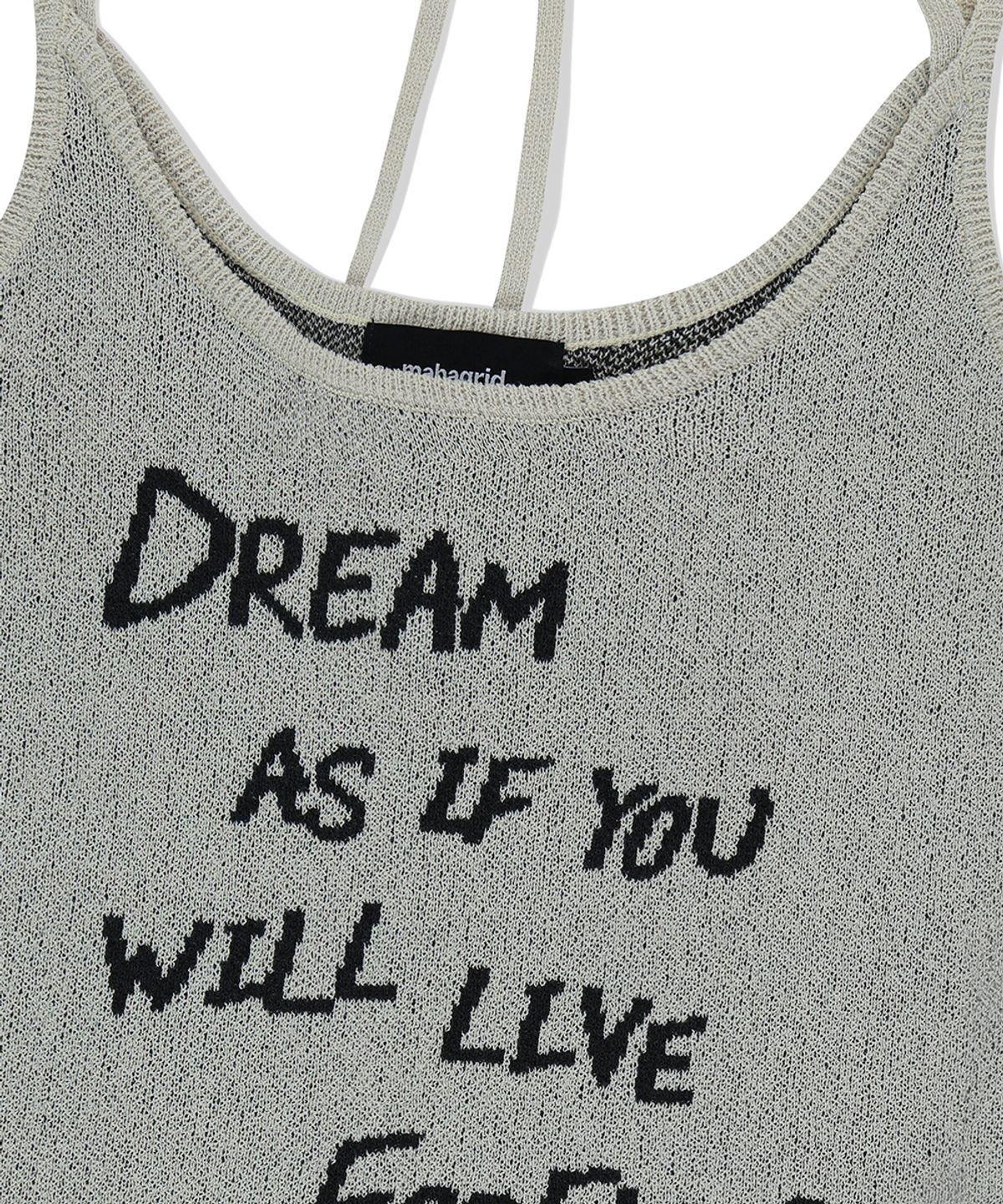 마하그리드(MAHAGRID) LETTERING SLEEVELESS KNIT BEIGE(MG2FMFK613A)