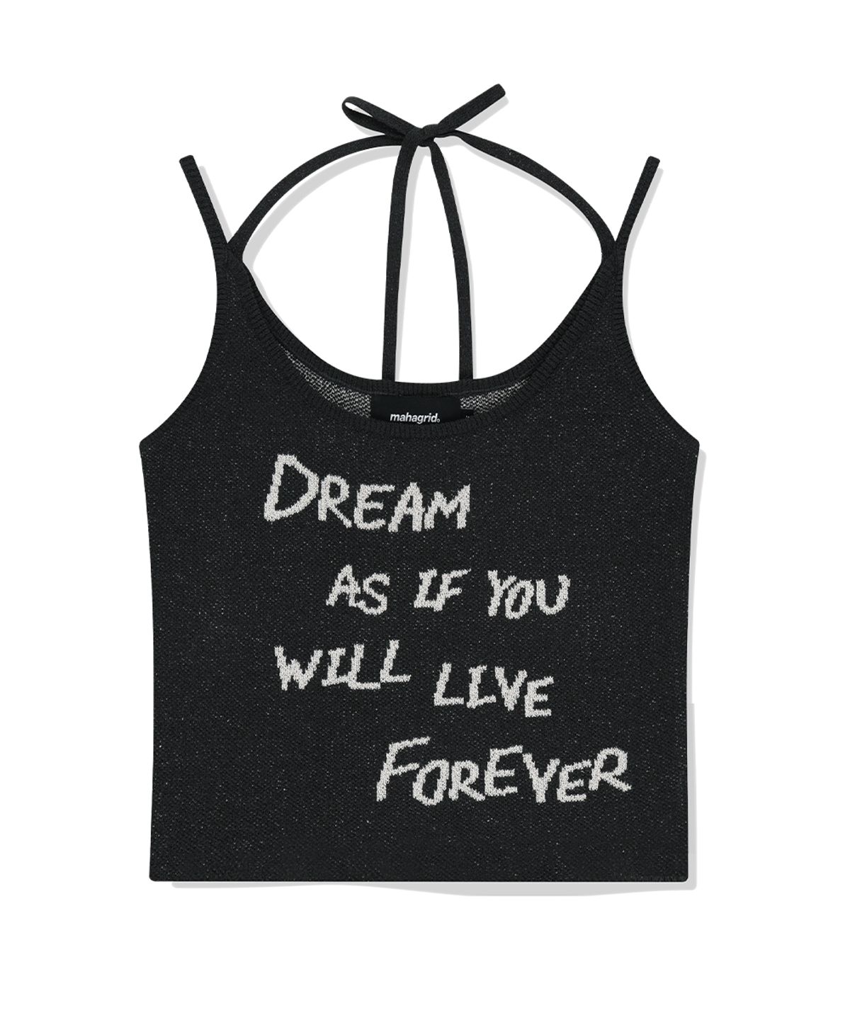마하그리드(MAHAGRID) LETTERING SLEEVELESS KNIT BLACK(MG2FMFK613A)