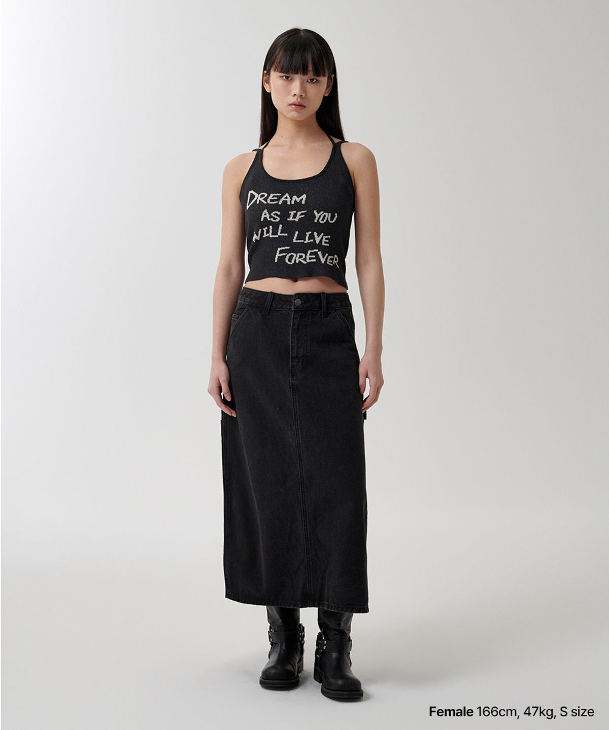 마하그리드(MAHAGRID) LETTERING SLEEVELESS KNIT BLACK(MG2FMFK613A)