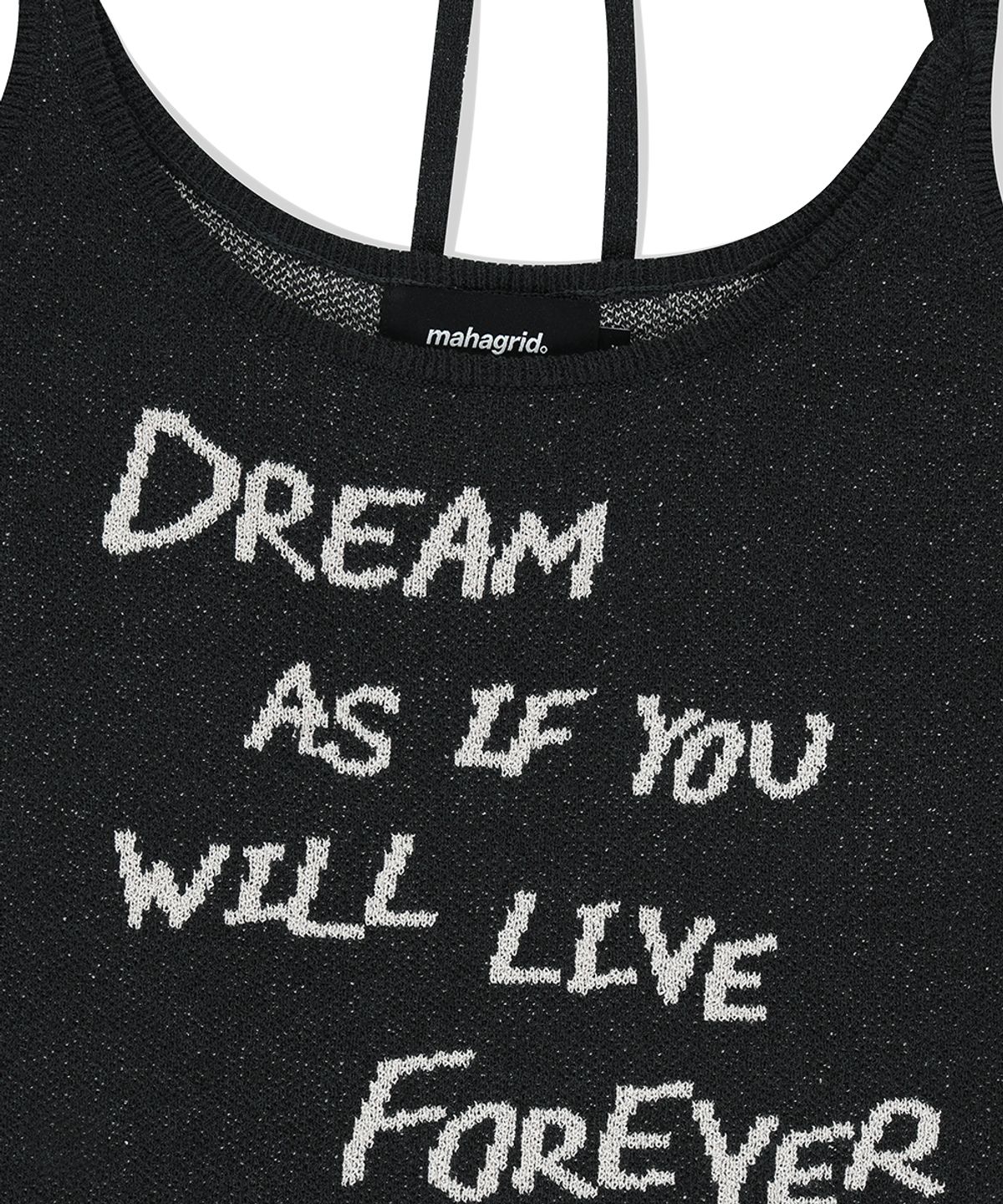 마하그리드(MAHAGRID) LETTERING SLEEVELESS KNIT BLACK(MG2FMFK613A)