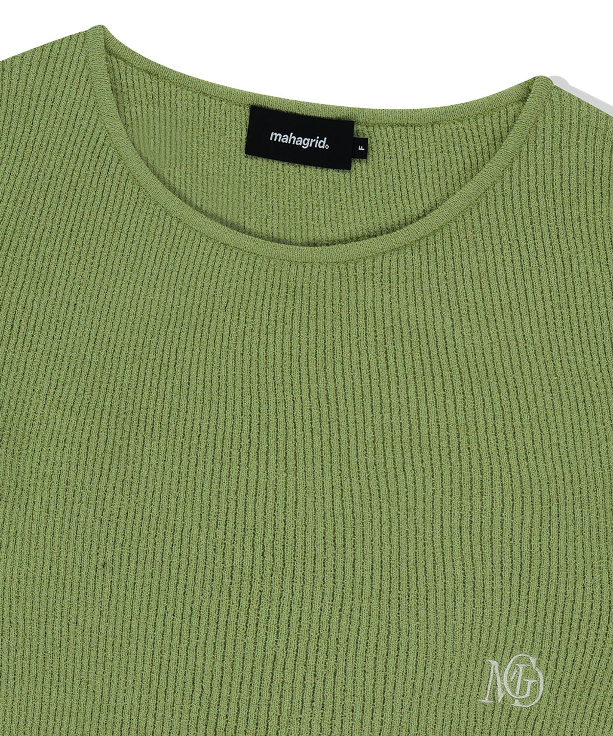 마하그리드(MAHAGRID) CUT OFF LS KNIT LIGHT GREEN(MG2FMFK614A)
