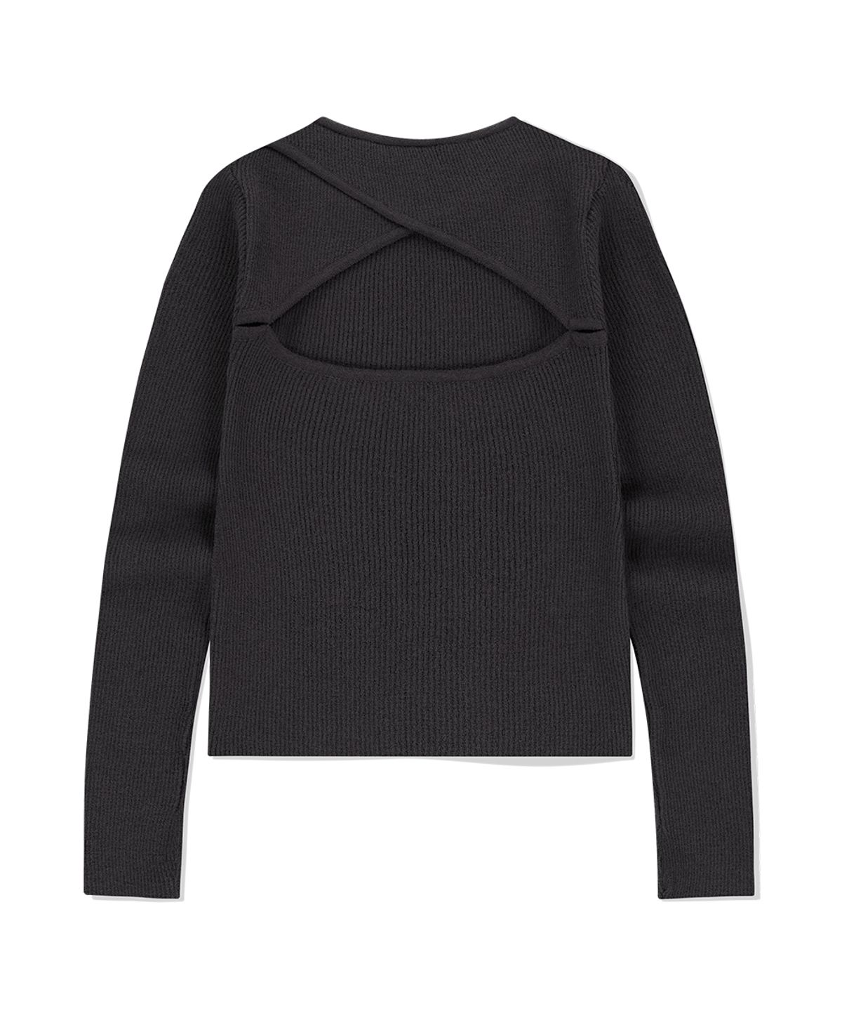마하그리드(MAHAGRID) CUT OFF LS KNIT CHARCOAL(MG2FMFK614A)