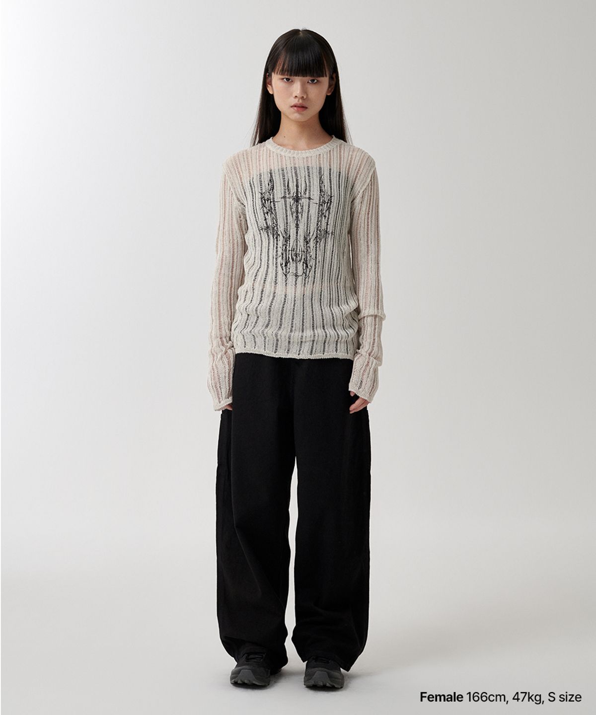 마하그리드(MAHAGRID) TATTOO CROCHET KNIT OATMEAL(MG2FMFK615A)