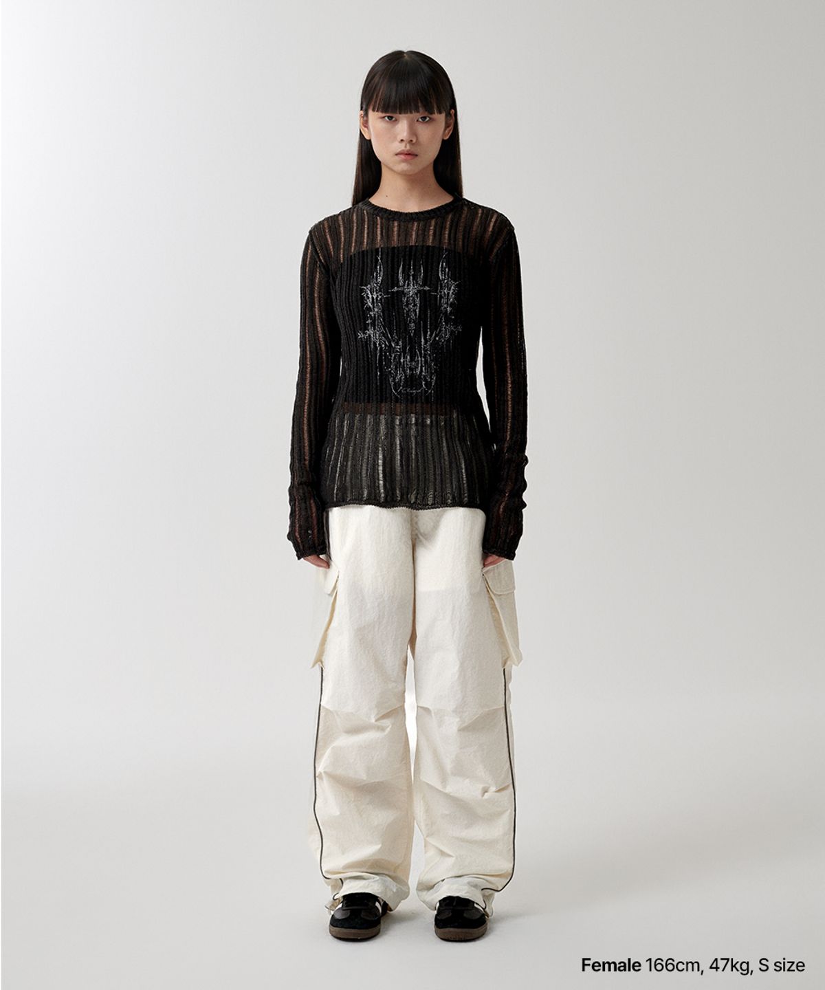마하그리드(MAHAGRID) TATTOO CROCHET KNIT BLACK(MG2FMFK615A)