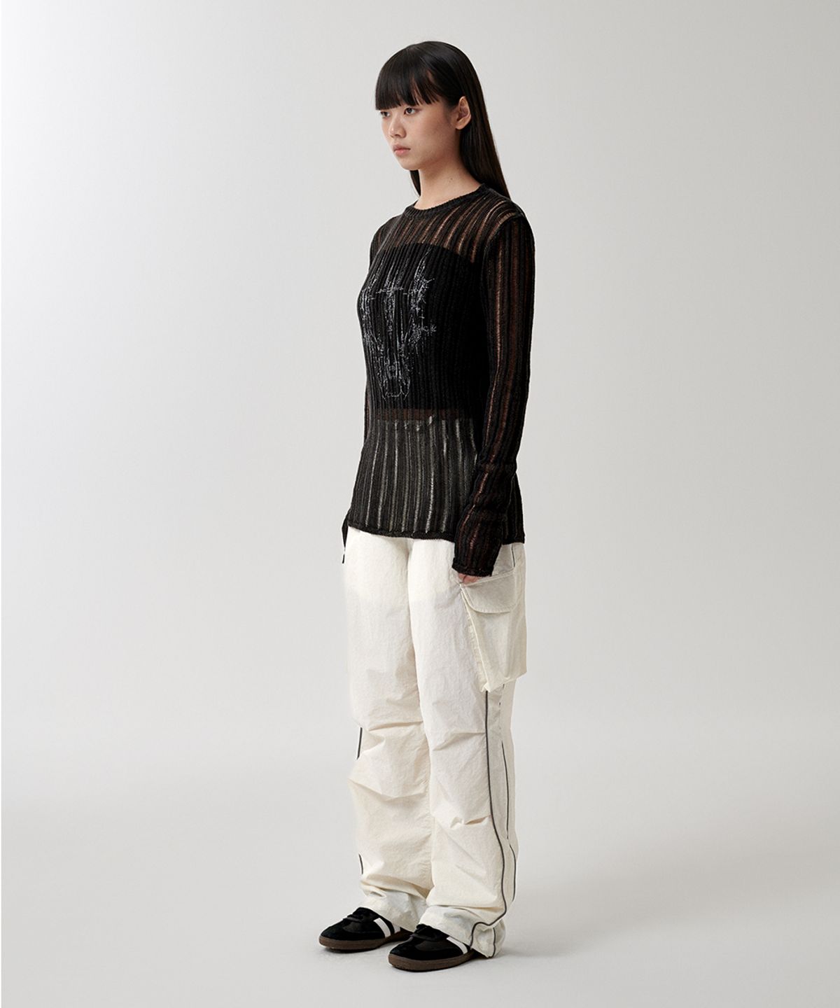 마하그리드(MAHAGRID) TATTOO CROCHET KNIT BLACK(MG2FMFK615A)