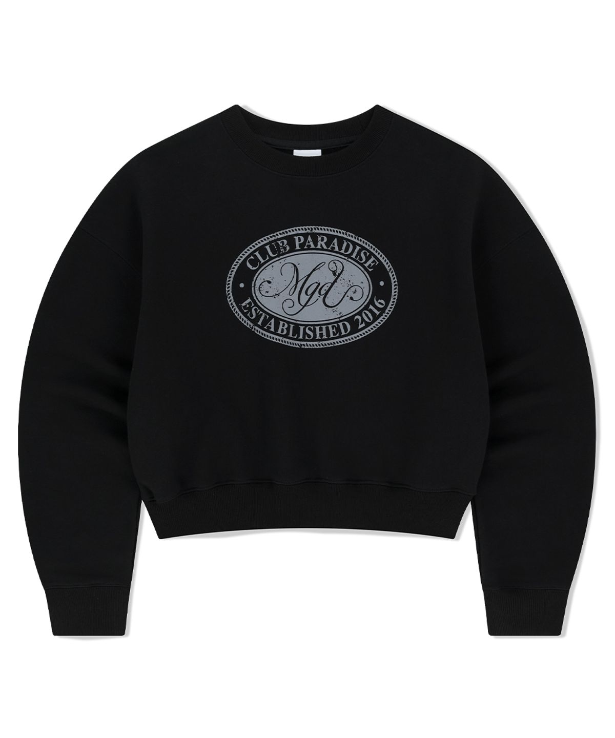 마하그리드(MAHAGRID) CLUB PARADISE CROP SWEATSHIRT BLACK(MG2FSFM449A)