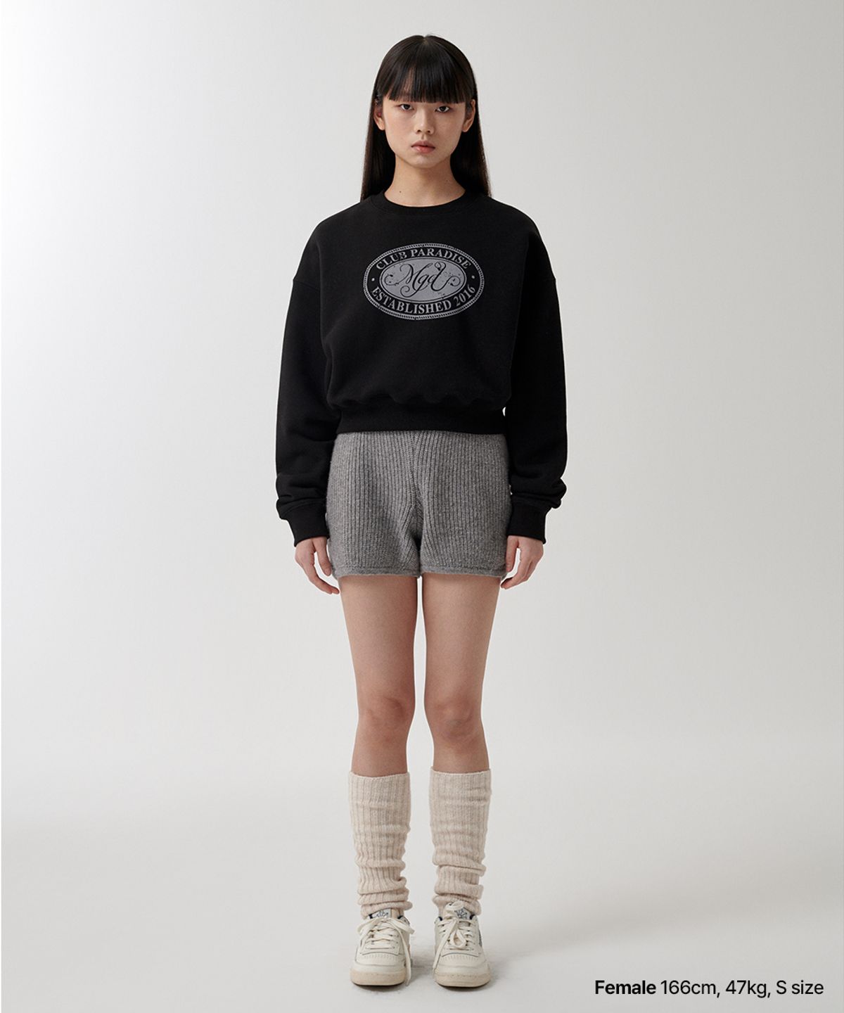 마하그리드(MAHAGRID) CLUB PARADISE CROP SWEATSHIRT BLACK(MG2FSFM449A)