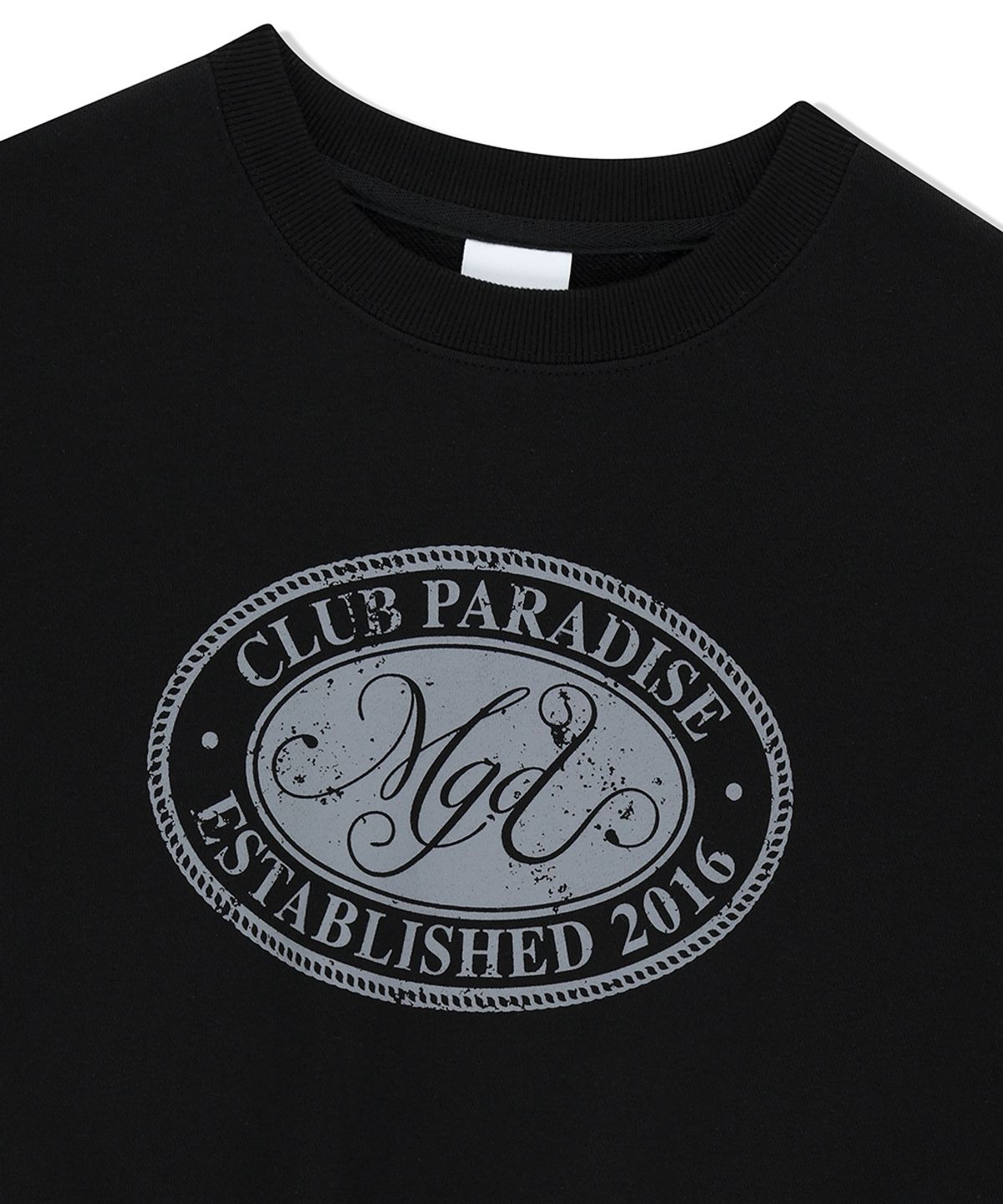 마하그리드(MAHAGRID) CLUB PARADISE CROP SWEATSHIRT BLACK(MG2FSFM449A)