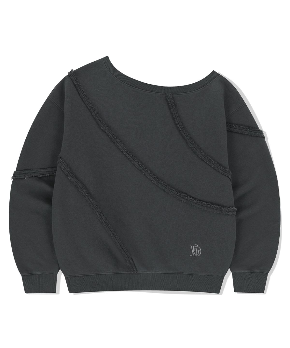 마하그리드(MAHAGRID) CUT OFF ONE SHOULDER SWEATSHIRT CHARCOAL(MG2FSFM452A)
