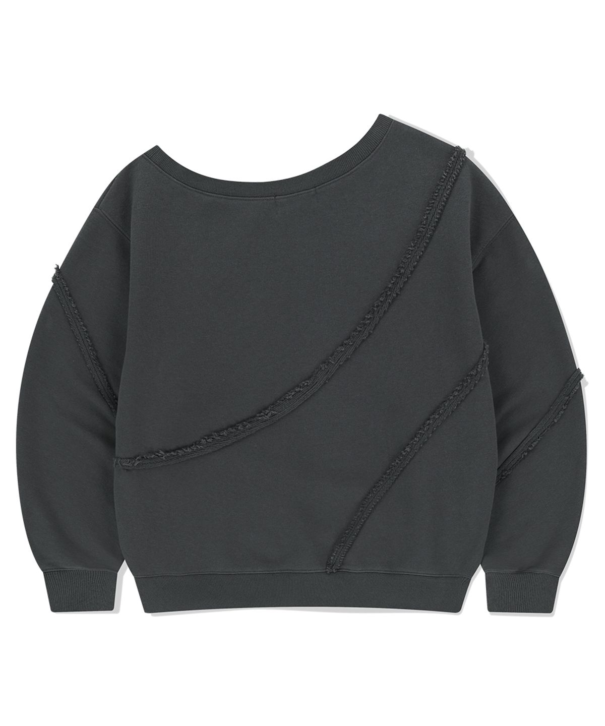 마하그리드(MAHAGRID) CUT OFF ONE SHOULDER SWEATSHIRT CHARCOAL(MG2FSFM452A)