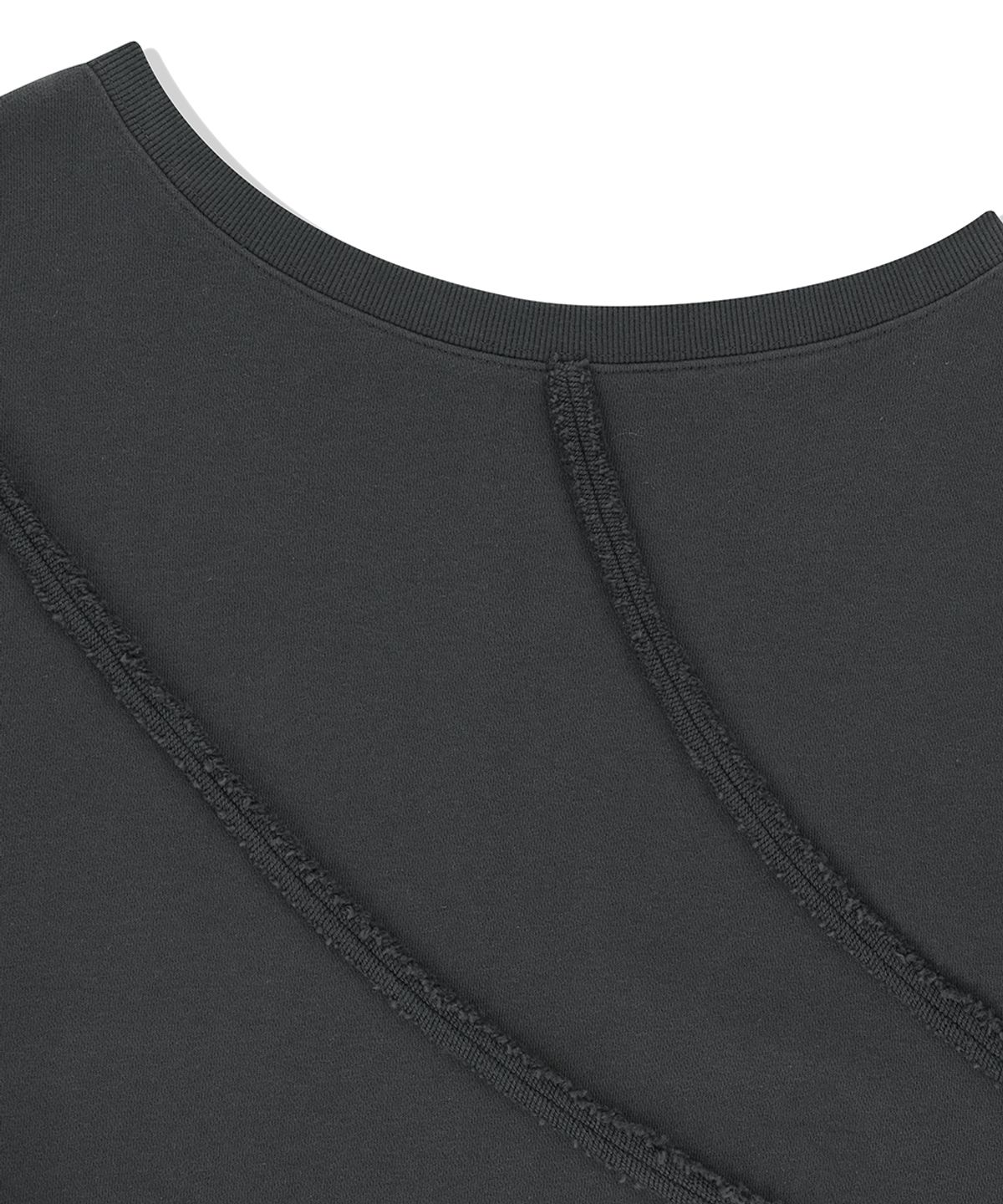 마하그리드(MAHAGRID) CUT OFF ONE SHOULDER SWEATSHIRT CHARCOAL(MG2FSFM452A)
