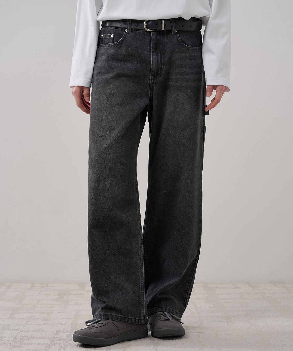 드로우핏(DRAW FIT) 와이드 카펜터 워크 팬츠 [BLACK]