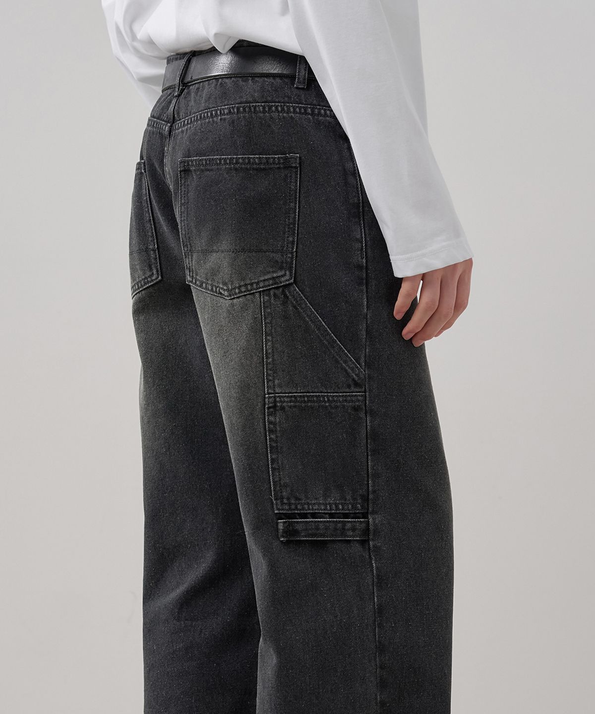 드로우핏(DRAW FIT) 와이드 카펜터 워크 팬츠 [BLACK]