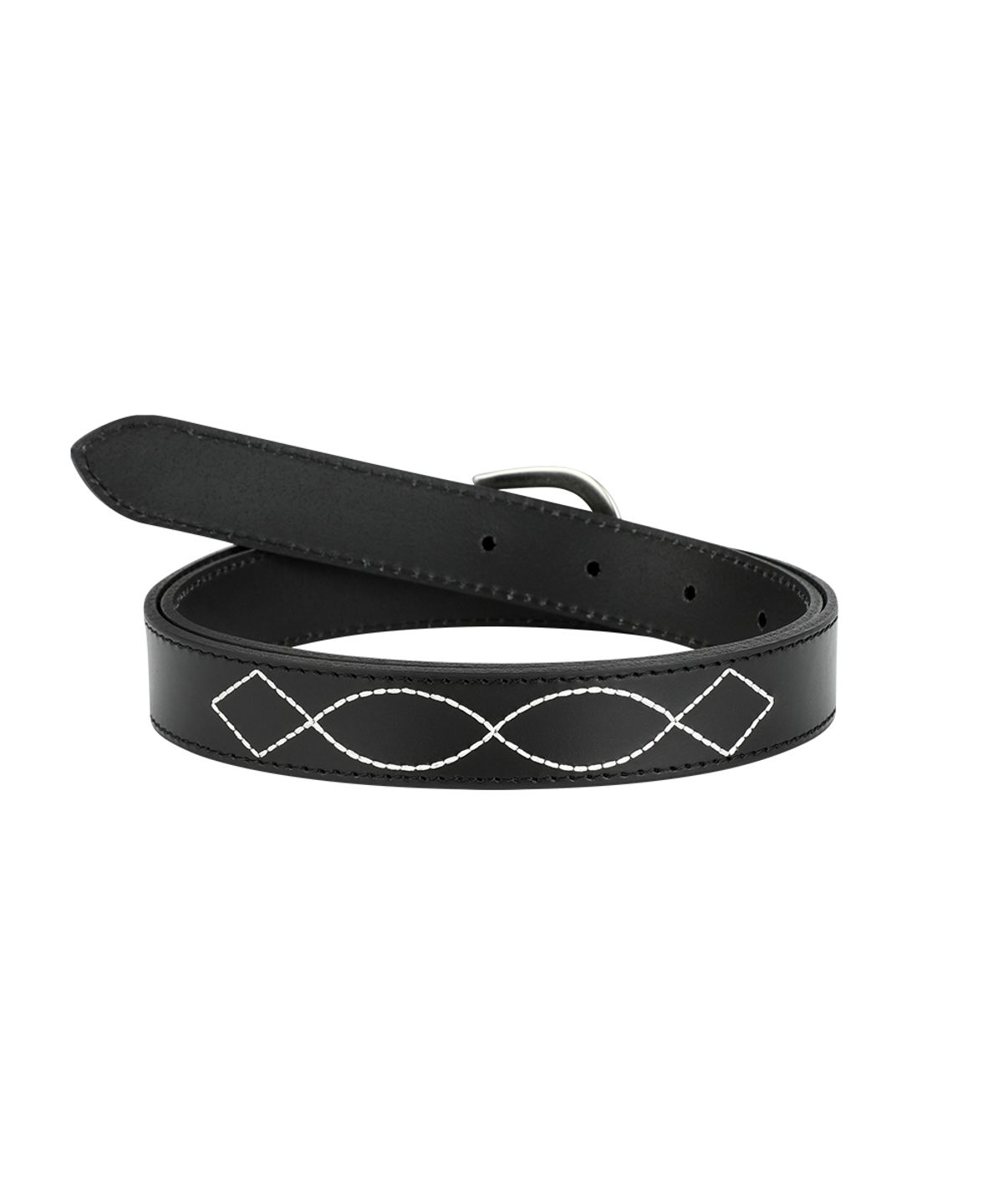 마하그리드(MAHAGRID) STITCH LEATHER BELT BLACK(MG2FSMAB75A)