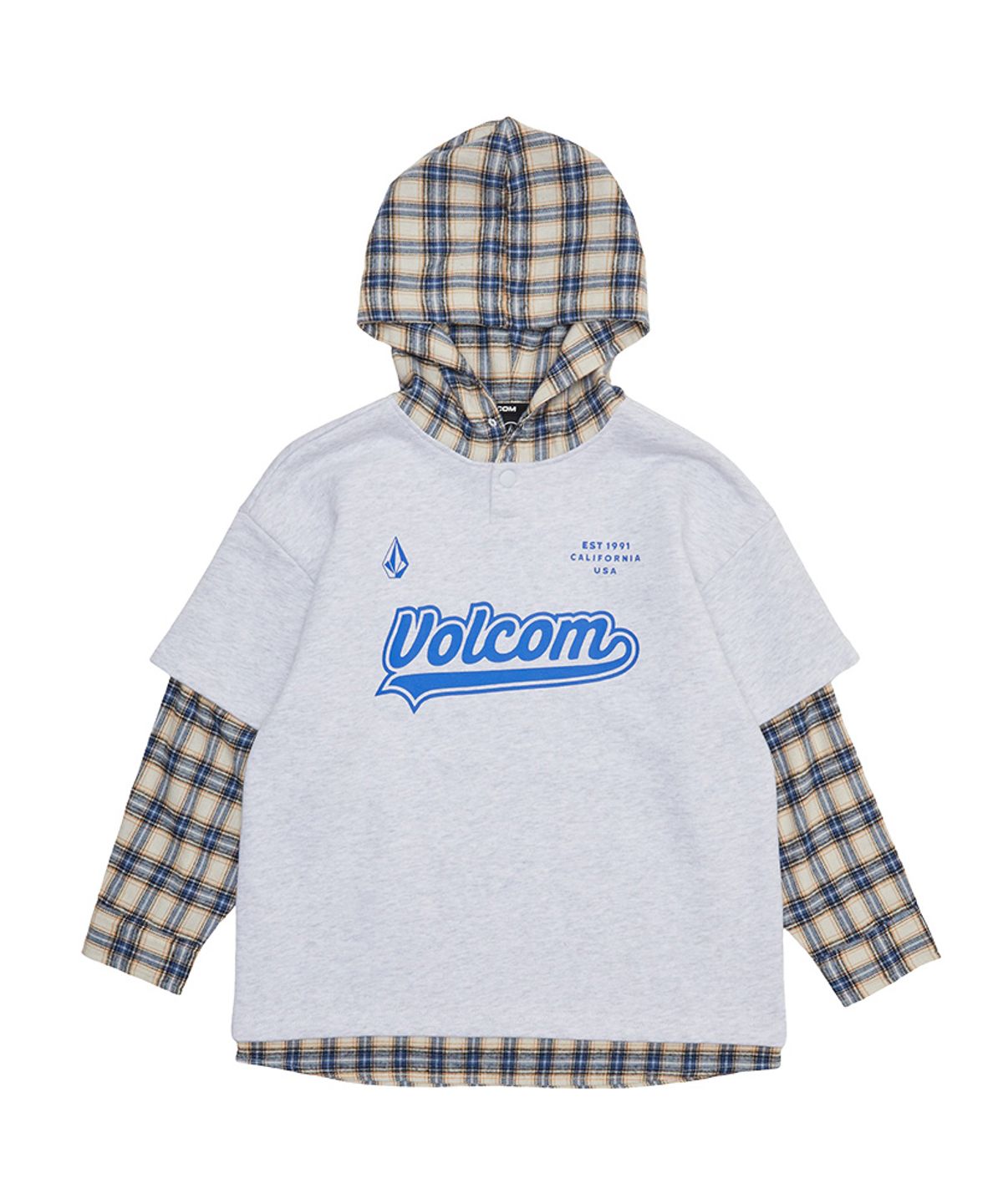 볼컴 키즈(VOLCOM KIDS) 스피디 후드 레이어드 티셔츠 D5S005