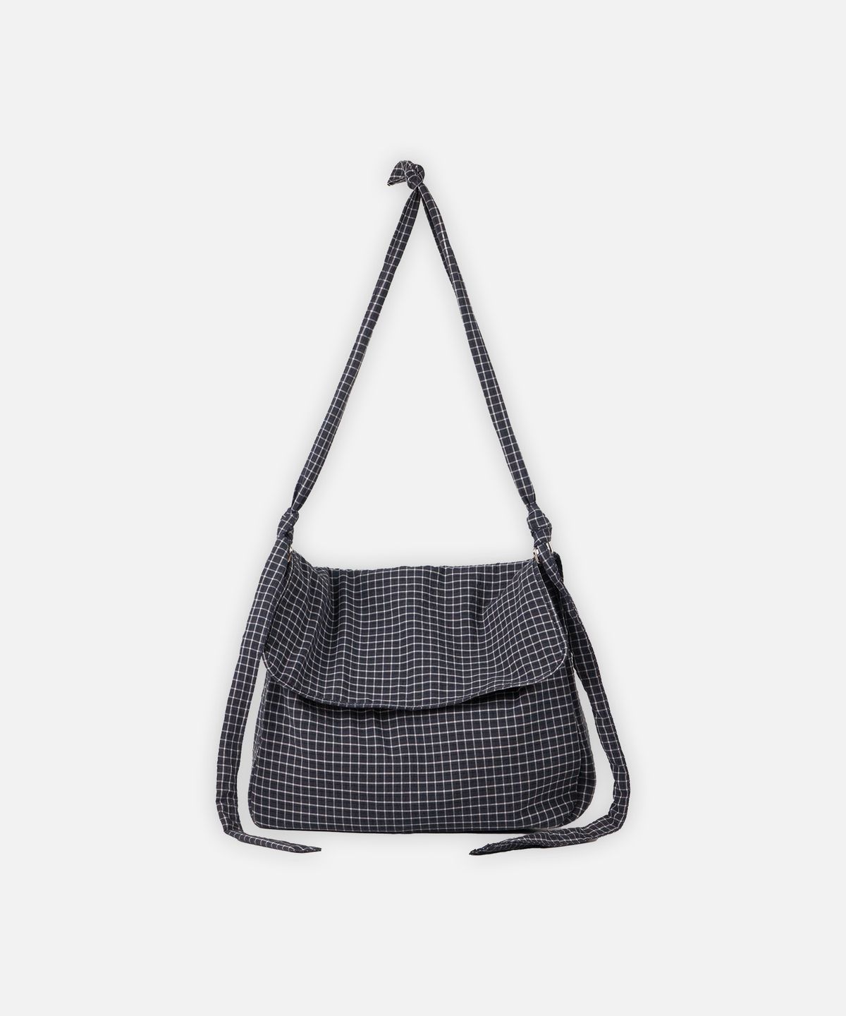 드로우핏(DRAW FIT) 레이어 스모크 체크 크로스백 [CHARCOAL]