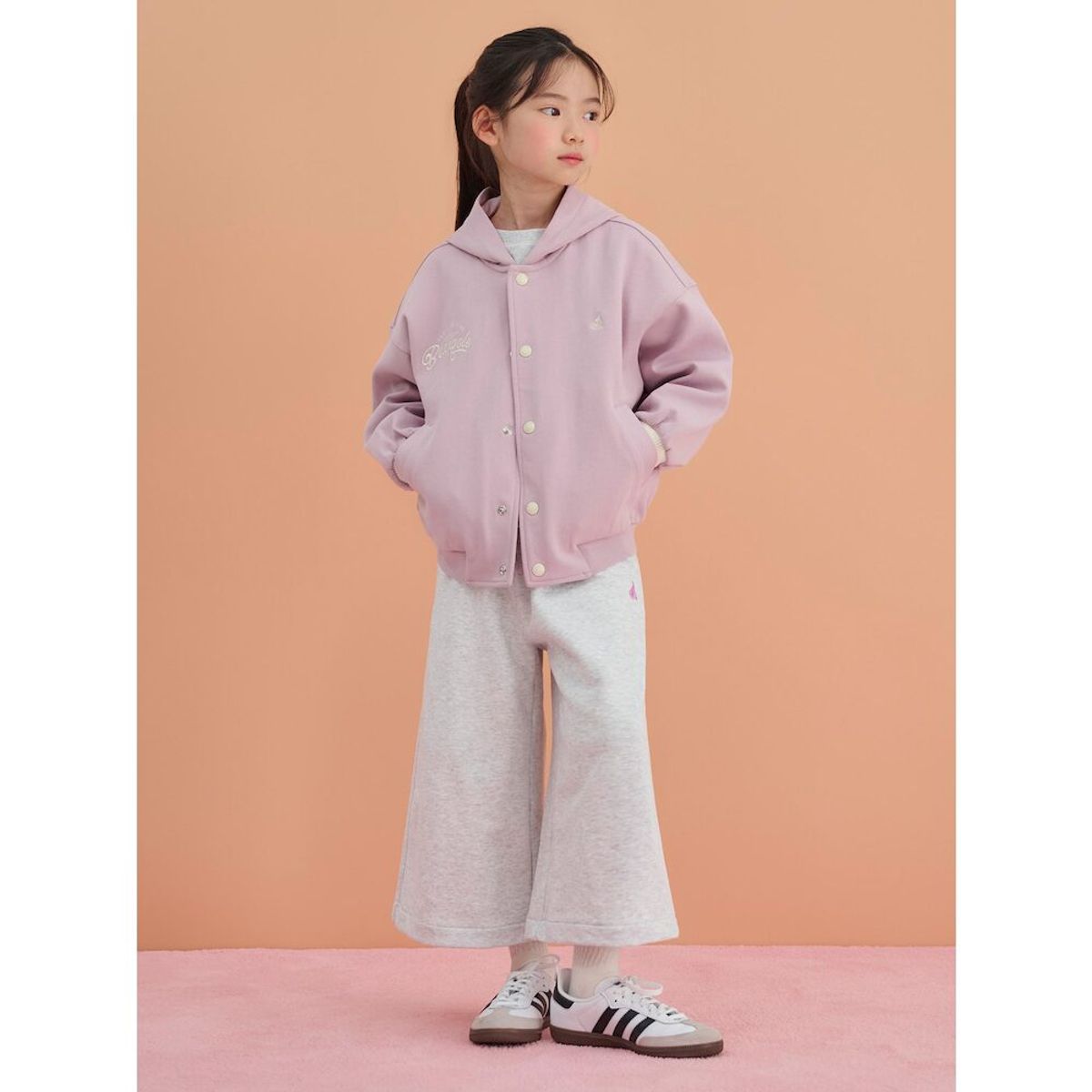 빈폴 키즈(BEANPOLE KIDS) 져지 스테디움 후드 점퍼  라이트 퍼플 (BI5141U11V)