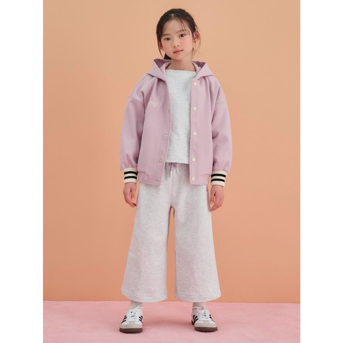 빈폴 키즈(BEANPOLE KIDS) 져지 스테디움 후드 점퍼  라이트 퍼플 (BI5141U11V)