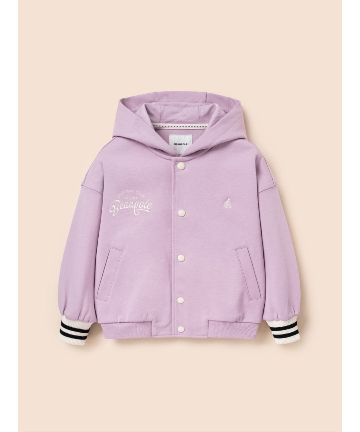 빈폴 키즈(BEANPOLE KIDS) 져지 스테디움 후드 점퍼  라이트 퍼플 (BI5141U11V)
