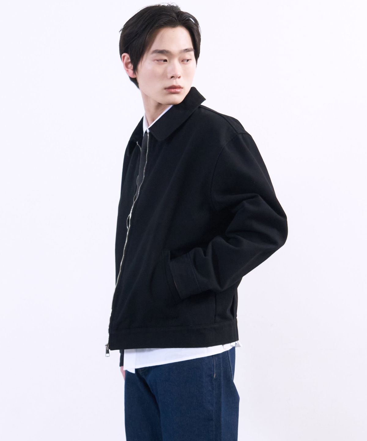 플랙(PLAC) 포켓 컷아웃 디테일 옥스퍼드 자켓 블랙