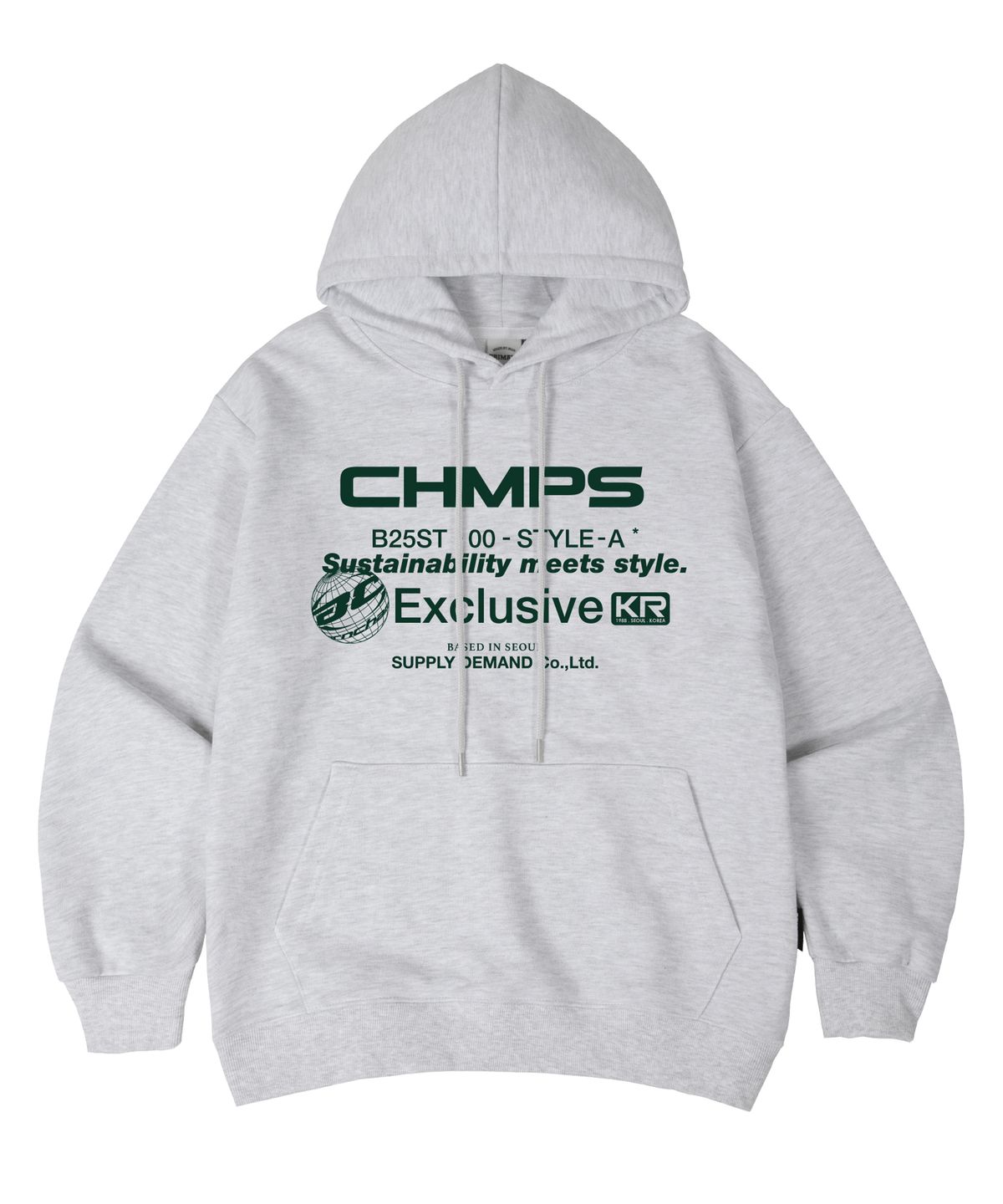 본챔스(BORN CHAMPS) [6 COLORS] CHMPS EXCLUSIVE 오버핏 후드 티셔츠 B25ST11 [기모/NO기모]