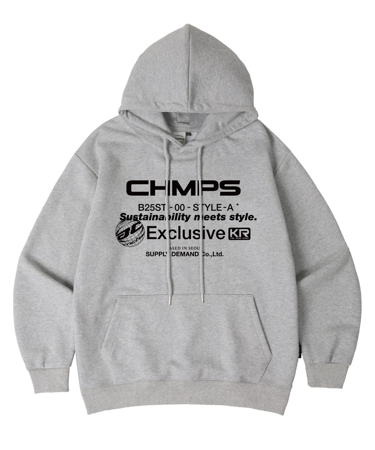 본챔스(BORN CHAMPS) [6 COLORS] CHMPS EXCLUSIVE 오버핏 후드 티셔츠 B25ST11 [기모/NO기모]
