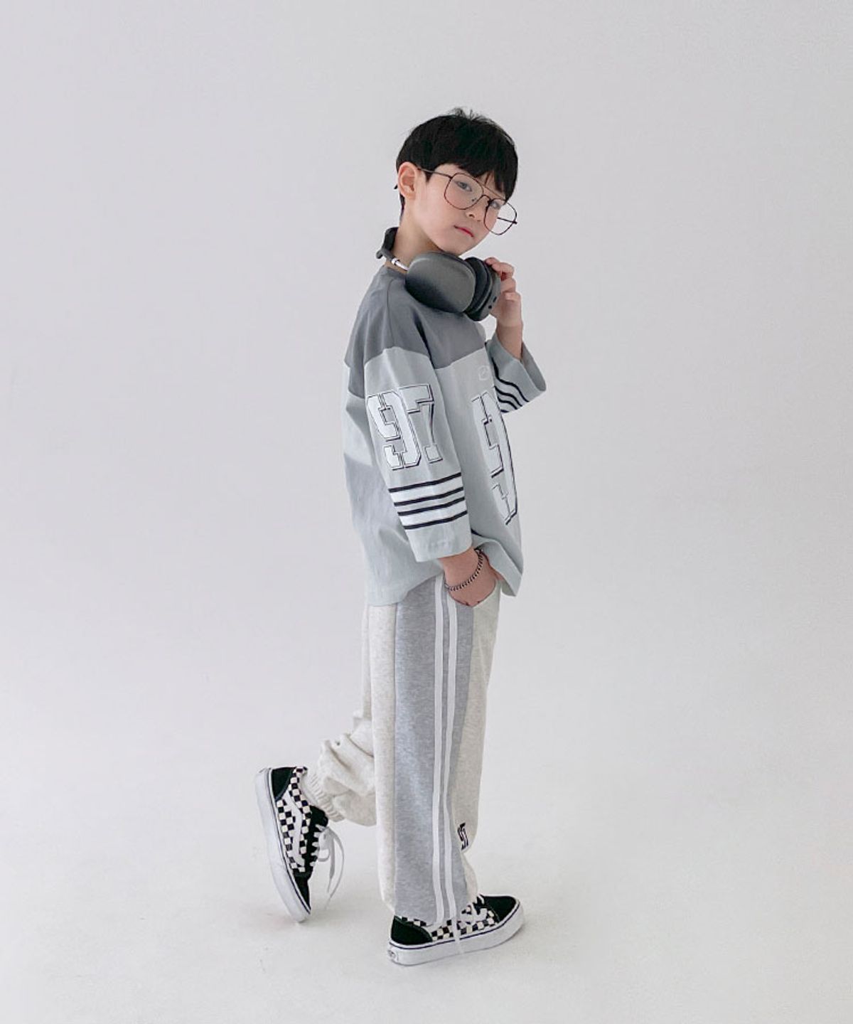 베리클로젯(BERRYCLOSET) 더블 믹스 트랙 팬츠