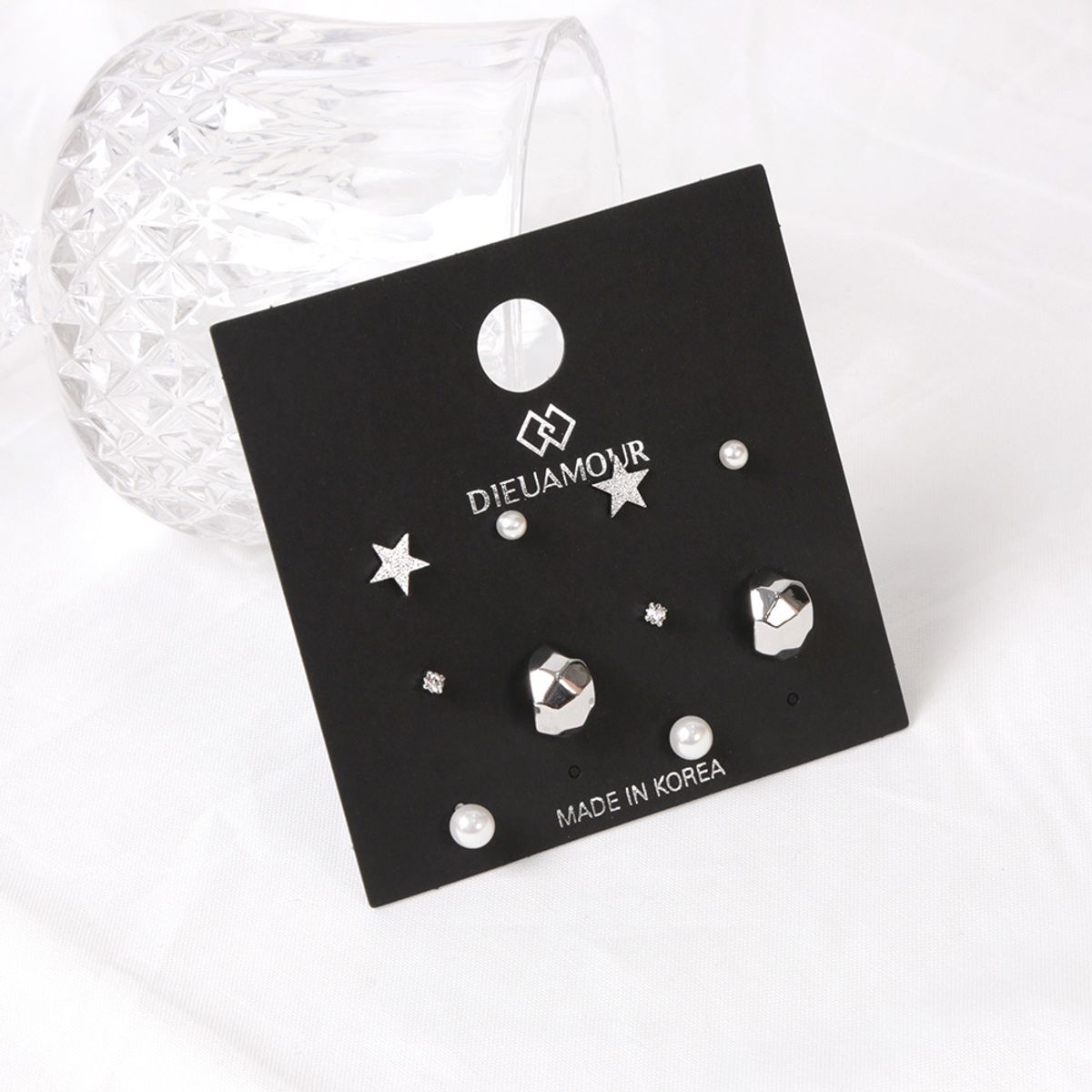 디유아모르(DIEUAMOUR) [10PACK] 스타진주 레이어드 귀걸이세트