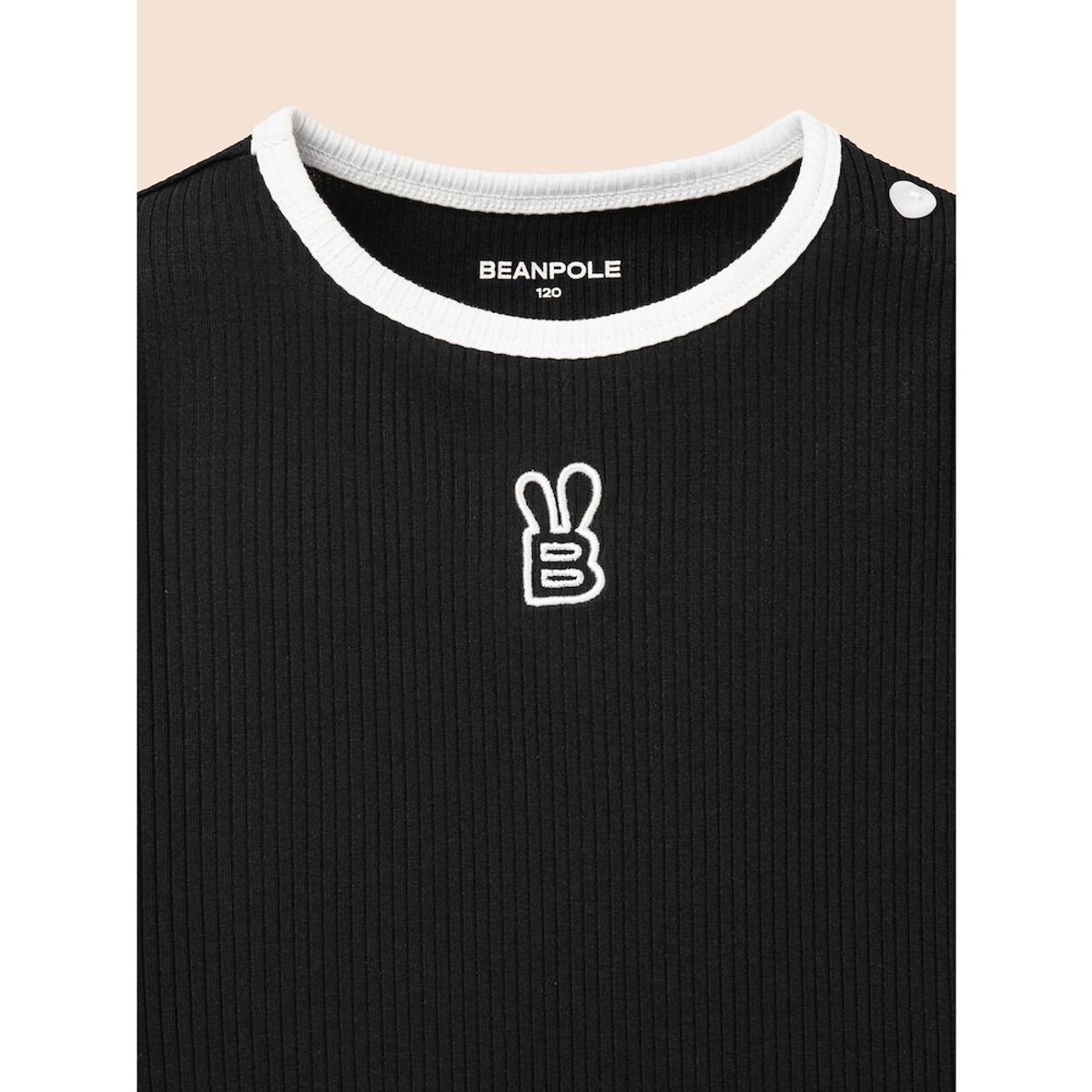 빈폴 키즈(BEANPOLE KIDS) 여아 골지 티셔츠  블랙 (BI5141G125)