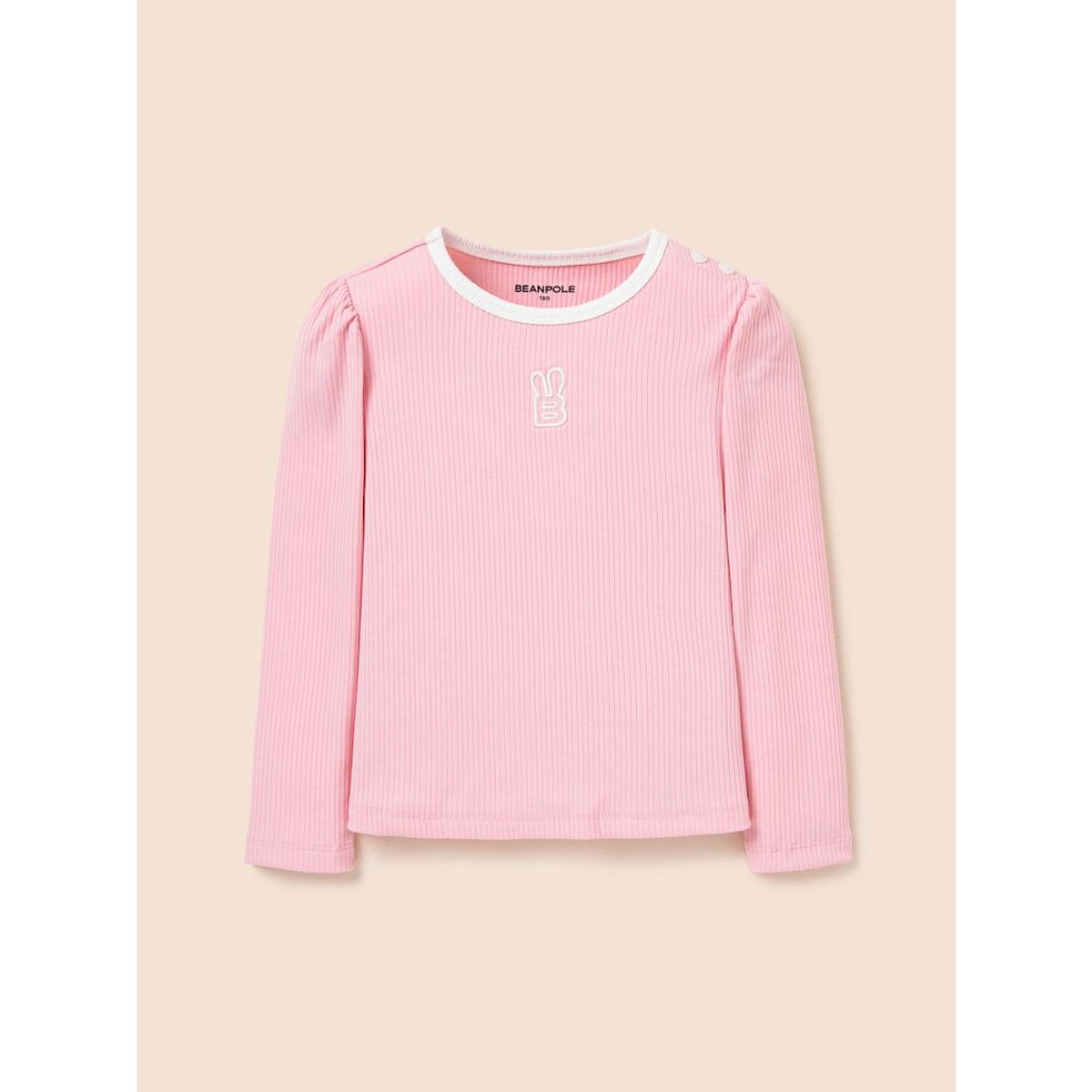 빈폴 키즈(BEANPOLE KIDS) 여아 골지 티셔츠  라이트 핑크 (BI5141G12Y)