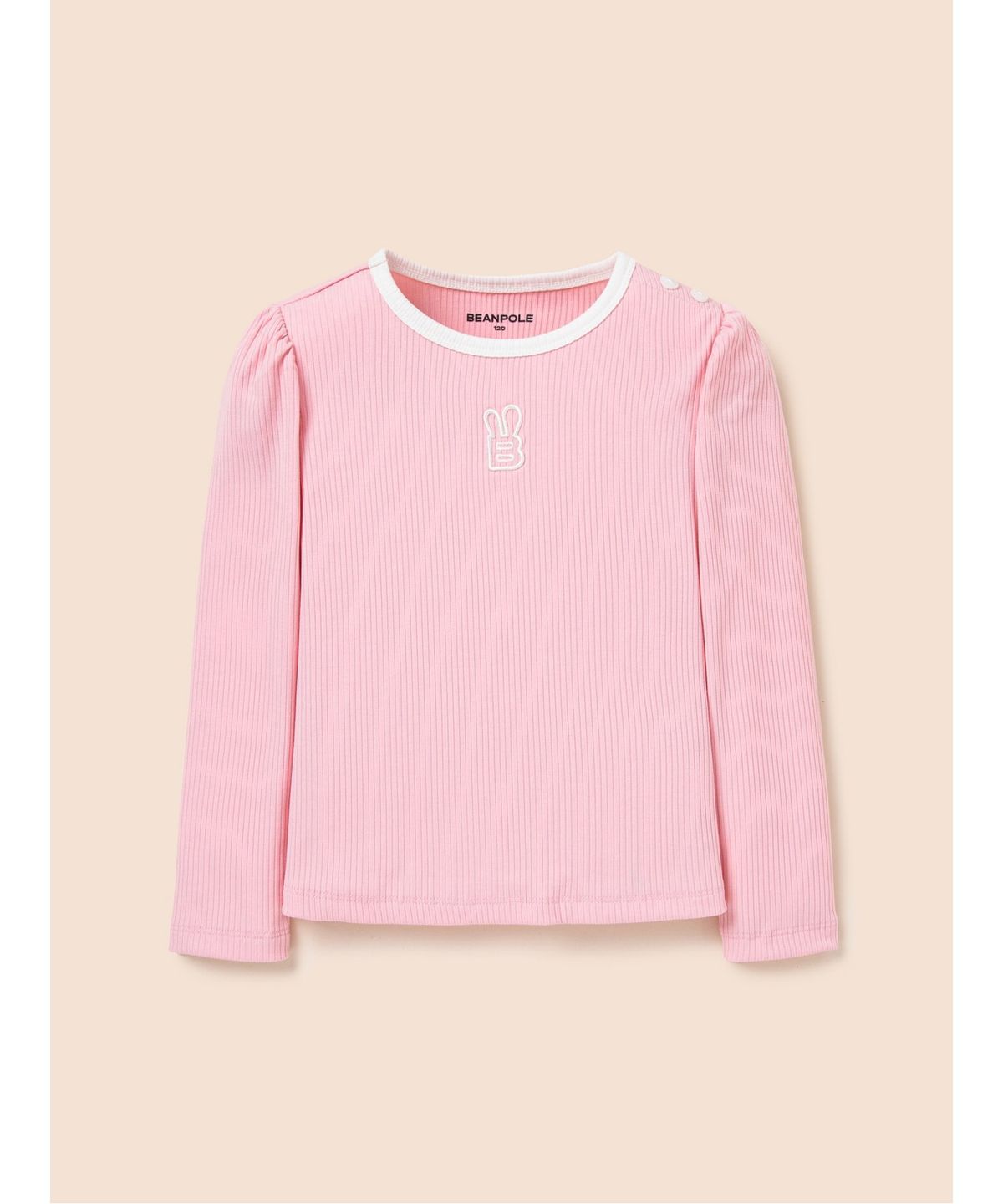 빈폴 키즈(BEANPOLE KIDS) 여아 골지 티셔츠  라이트 핑크 (BI5141G12Y)