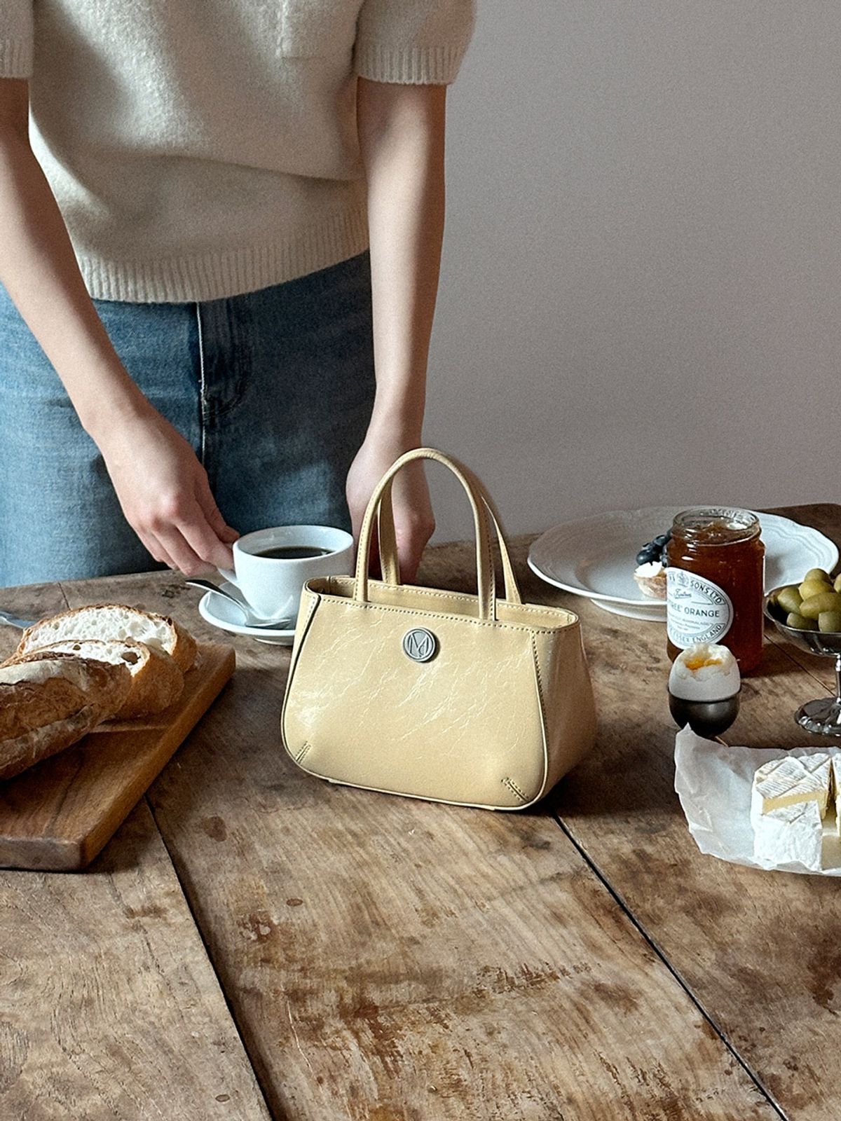 꼬떼드무아(COTEDEMOI) Ecrin petit tote bag - Butter