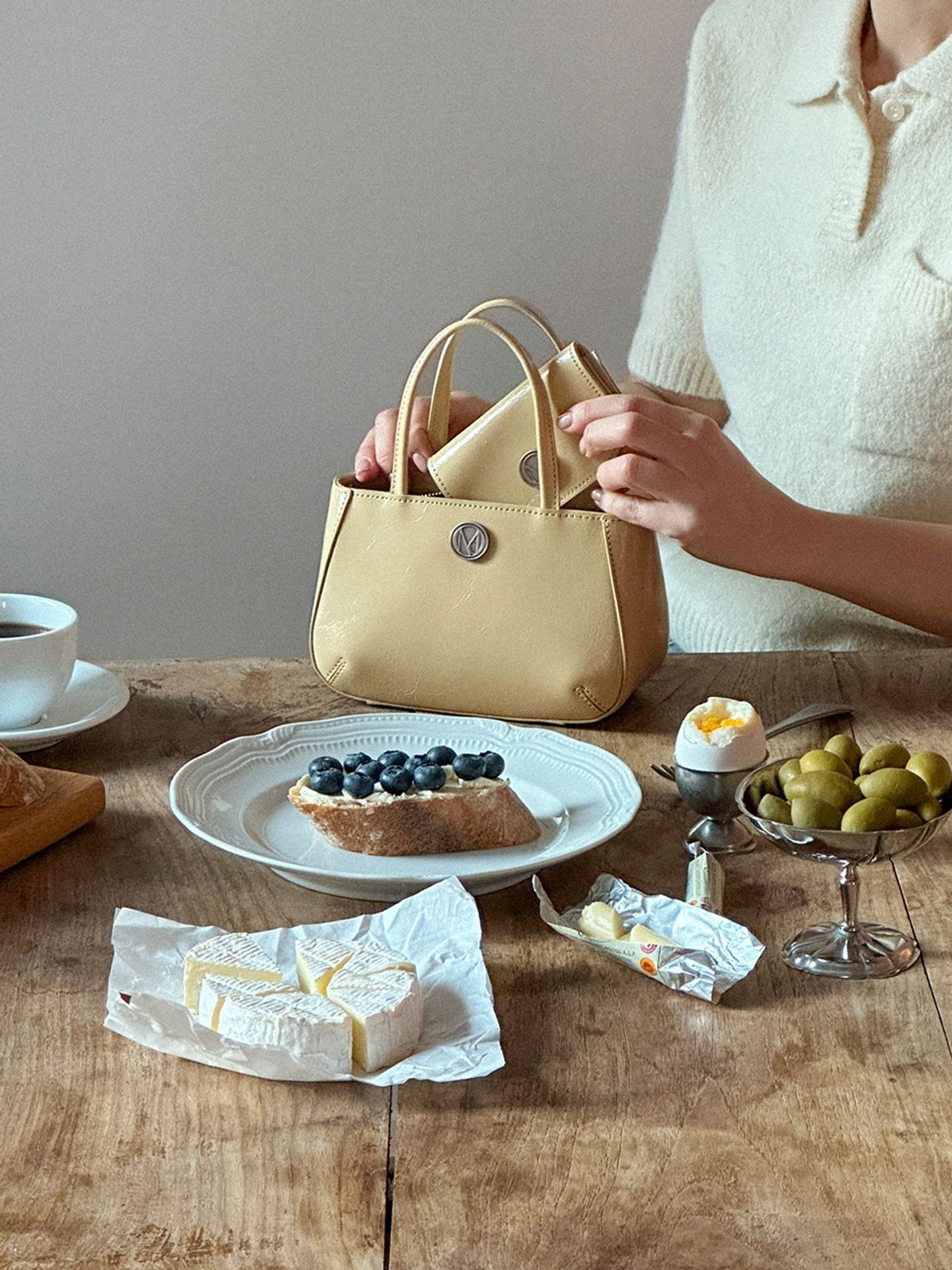 꼬떼드무아(COTEDEMOI) Ecrin petit tote bag - Butter