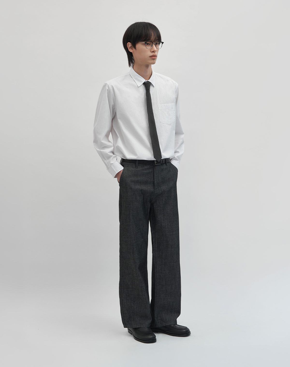 워크온바디오프(WORK ON BODY OFF) 스테디 오버핏 코튼 셔츠 [화이트]