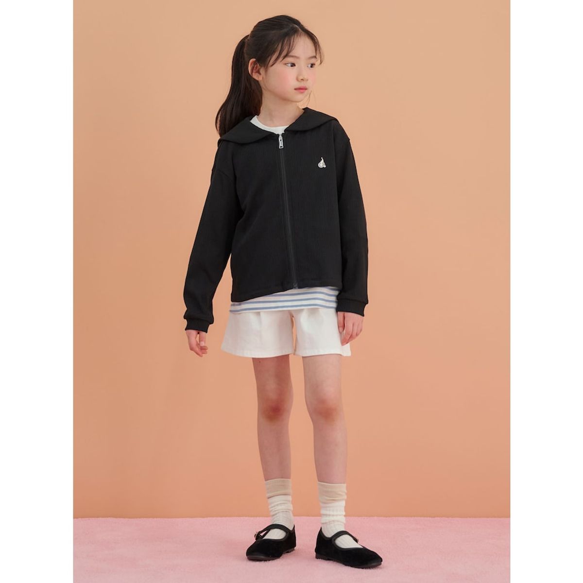 빈폴 키즈(BEANPOLE KIDS) 여아 골지 집업  블랙 (BI5141G135)