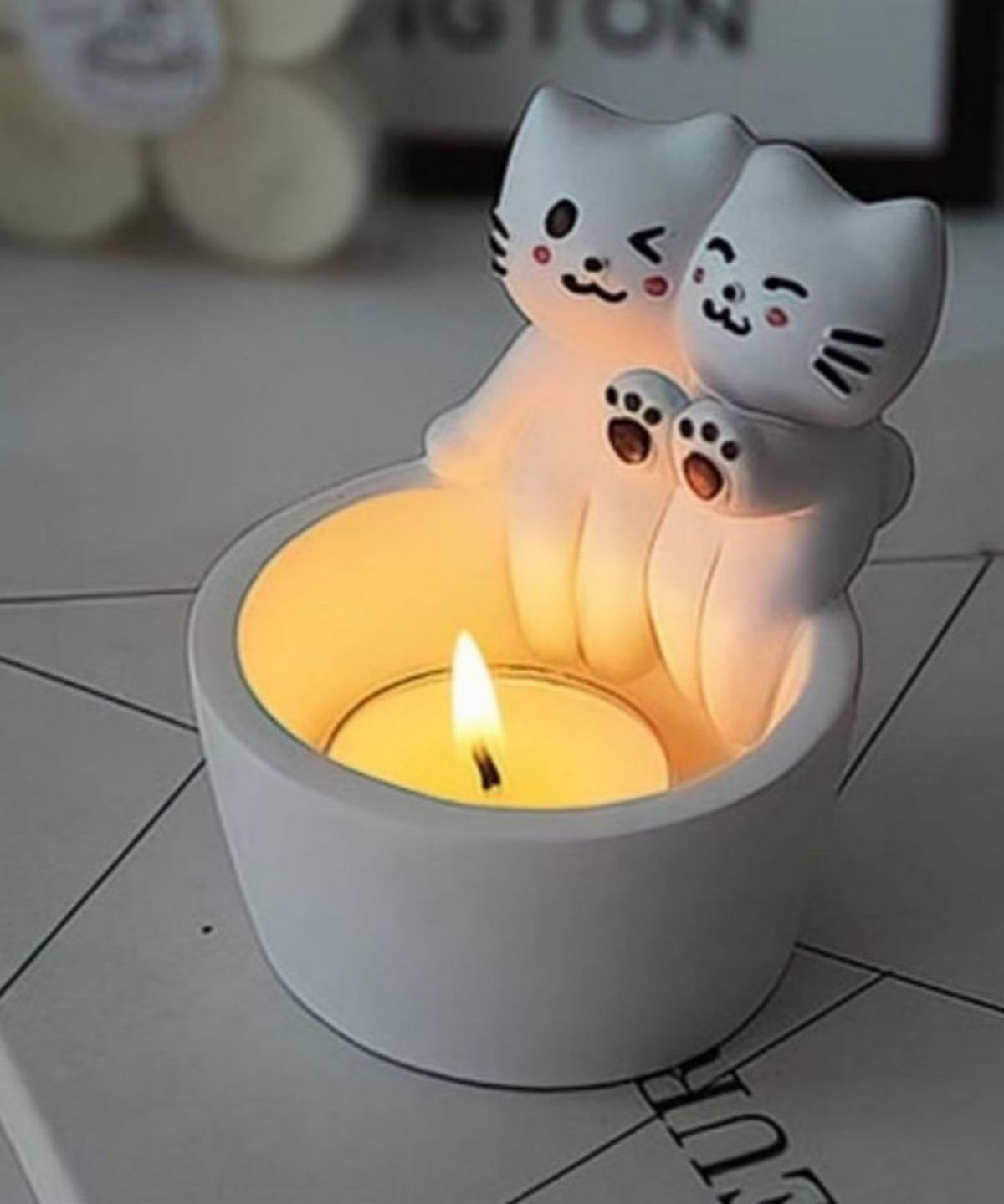 마샤투(MASHATOO) 커플 고양이 캔들 홀더