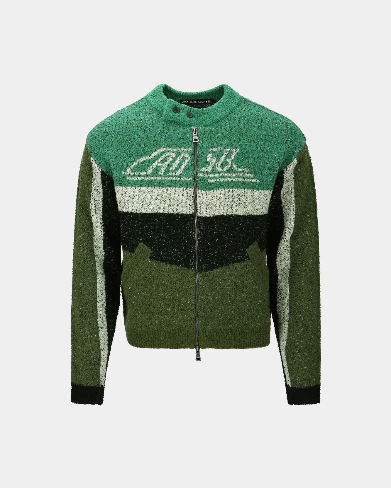 MUSINSA | ANDERSSON BELL Motorcycle Logo Cardigan atb1249m (GREEN)