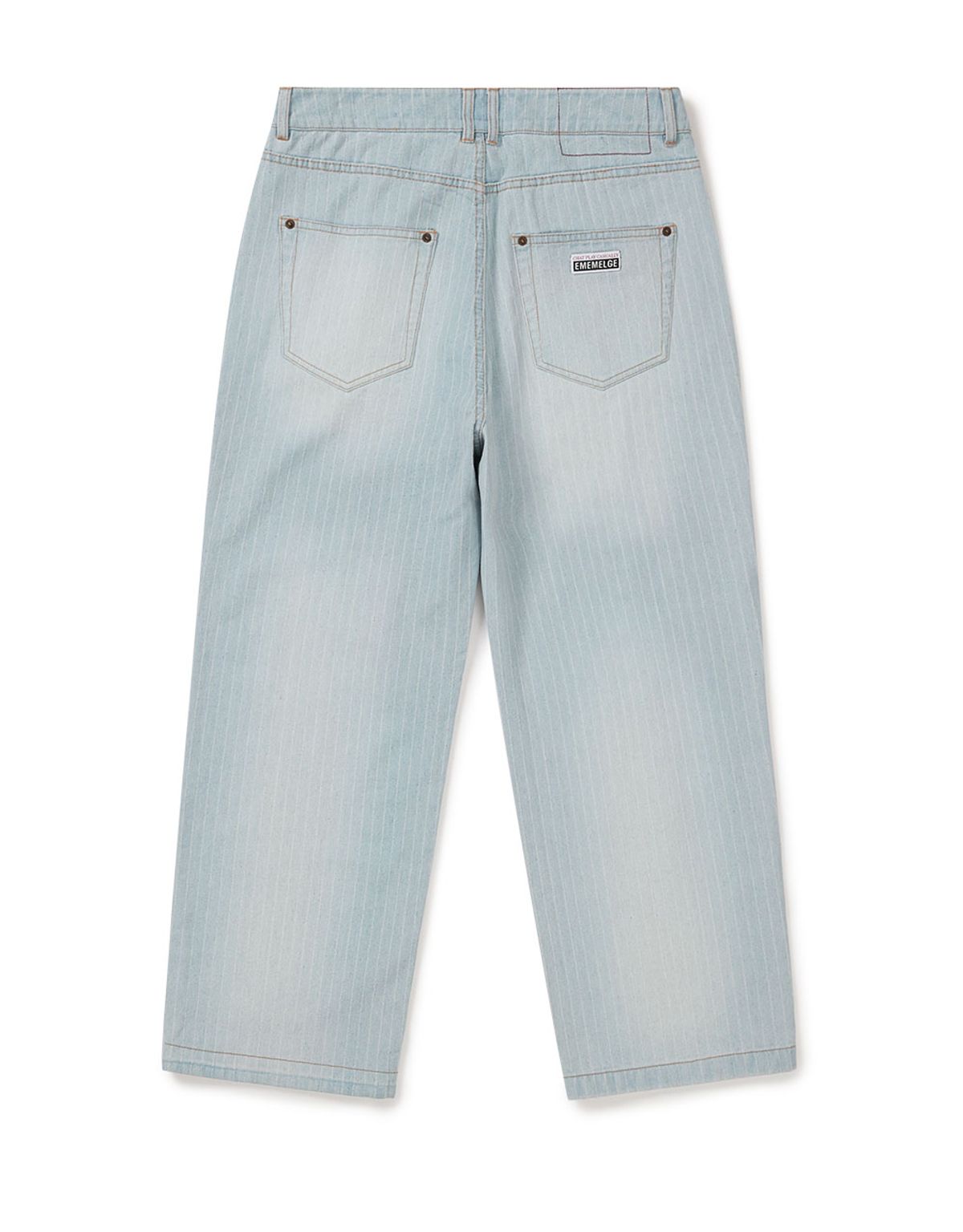 엠엠엘지(MMLG) [Mmlg] STRIPE REGULAR DENIM PANTS (LIGHT BLUE)