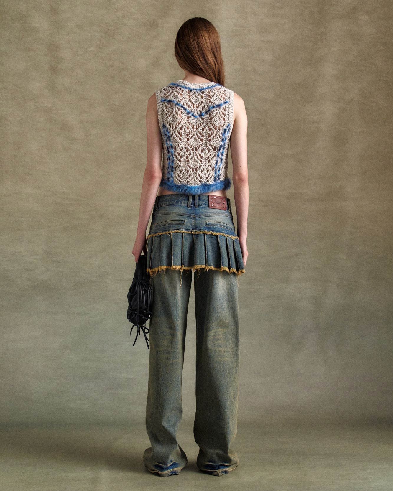 MUSINSA | ANDERSSON BELL FOR WOMEN Patchwork denim pleated