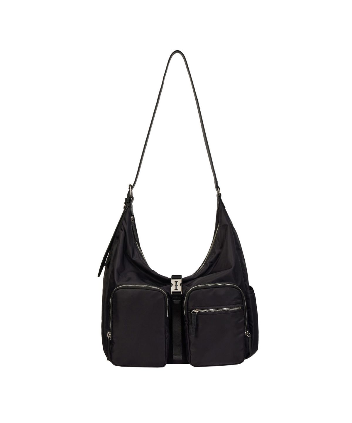 분크(VUNQUE) Hey Double Pocket Hobo M (헤이 더블 포켓 호보 미듐) Black