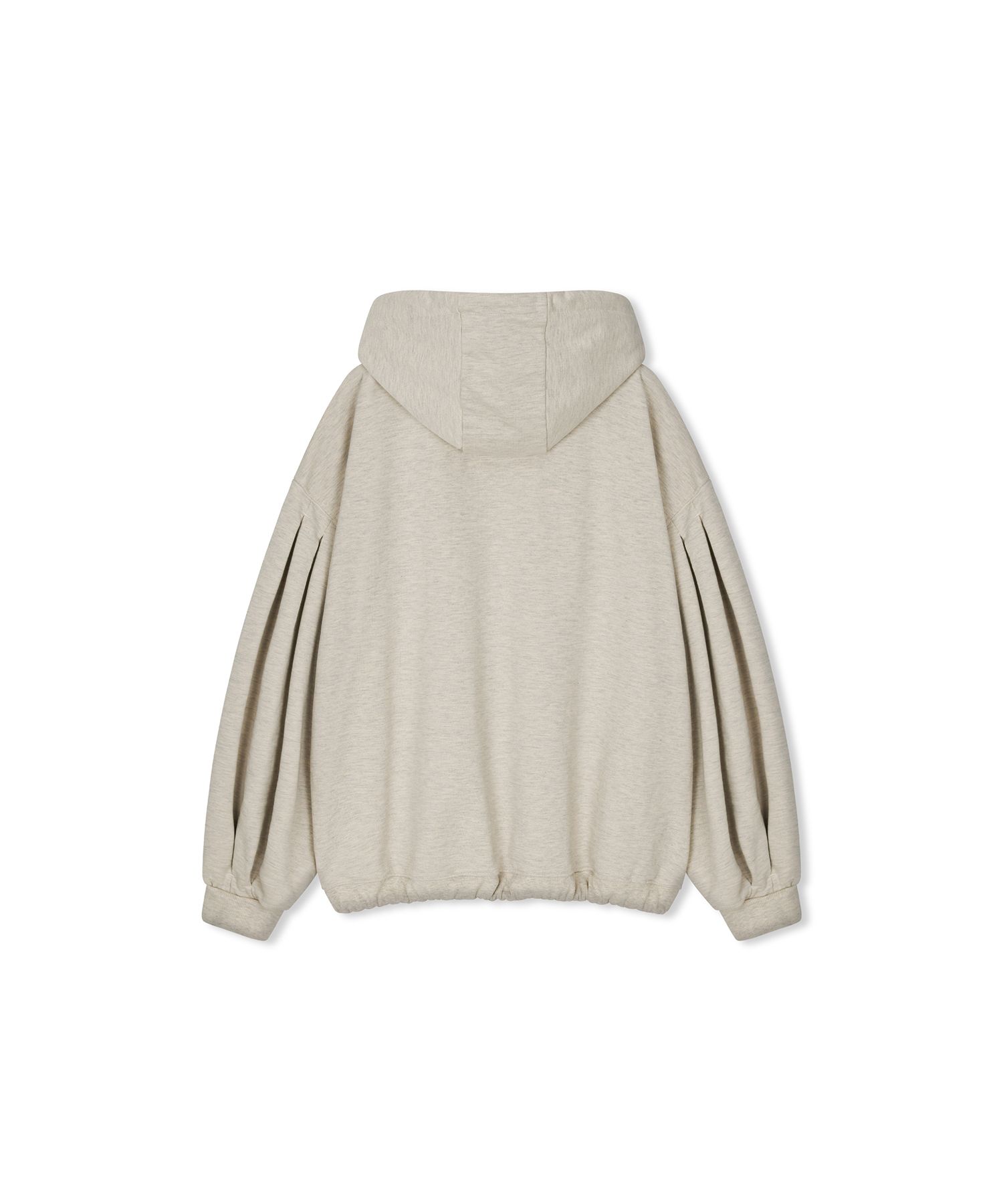 MUSINSA | ANGLAN Double Valley Tuck Sweat Hoodie - Oatmeal