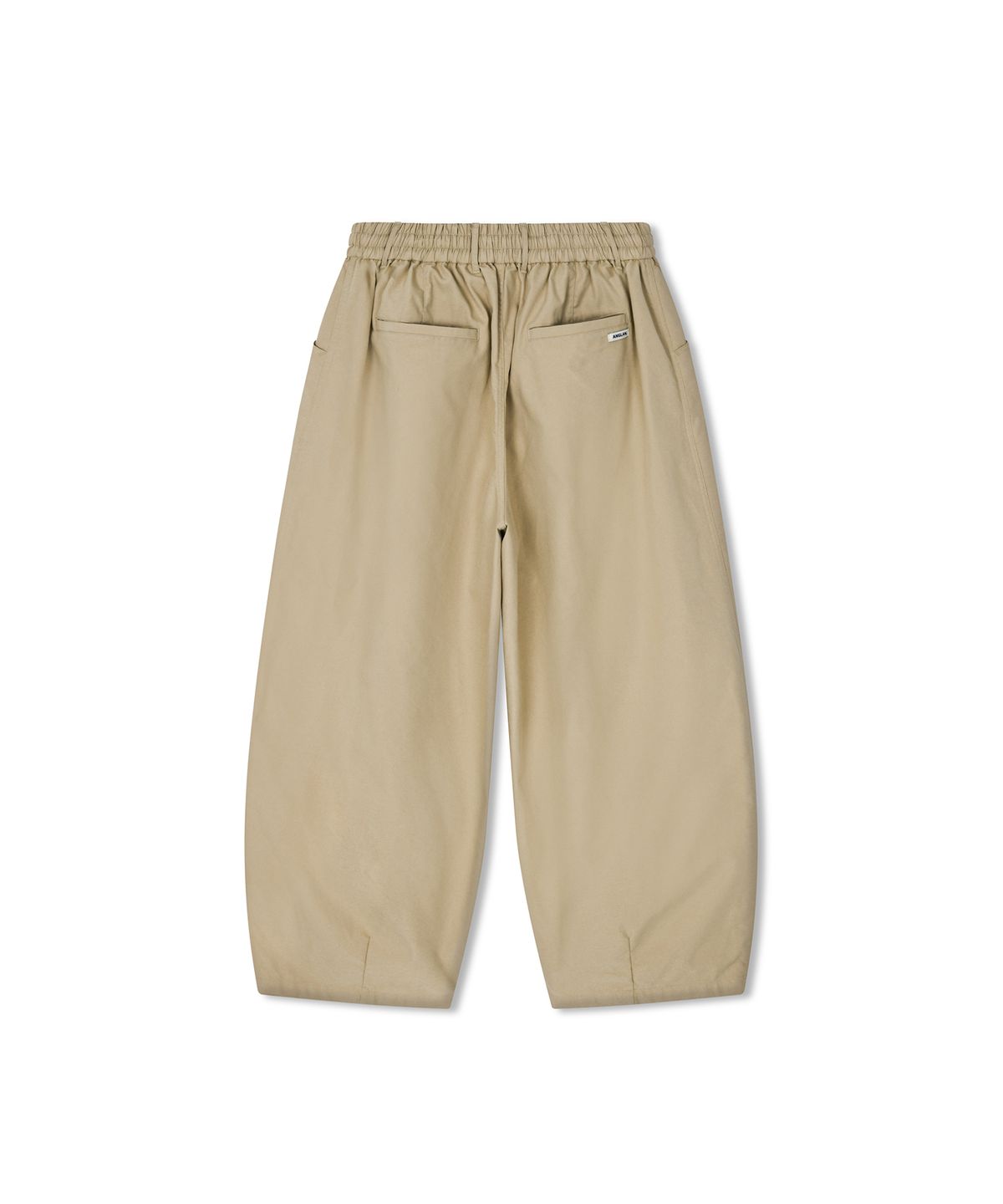 앵글런(ANGLAN) Unbalance Long Tuck Balloon Pants - Beige