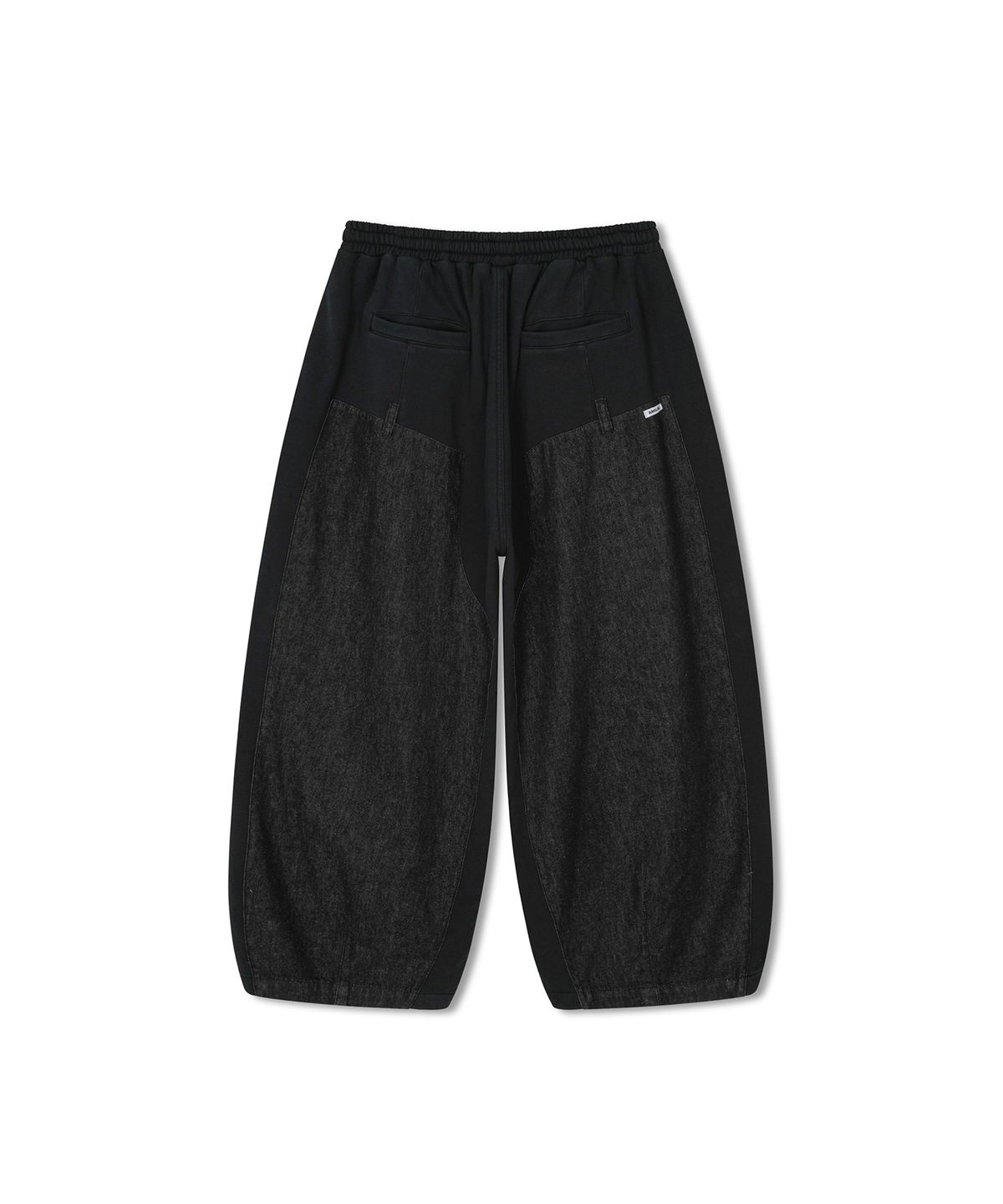 앵글런(ANGLAN) Denim Double Sweat Balloon Pants - Black