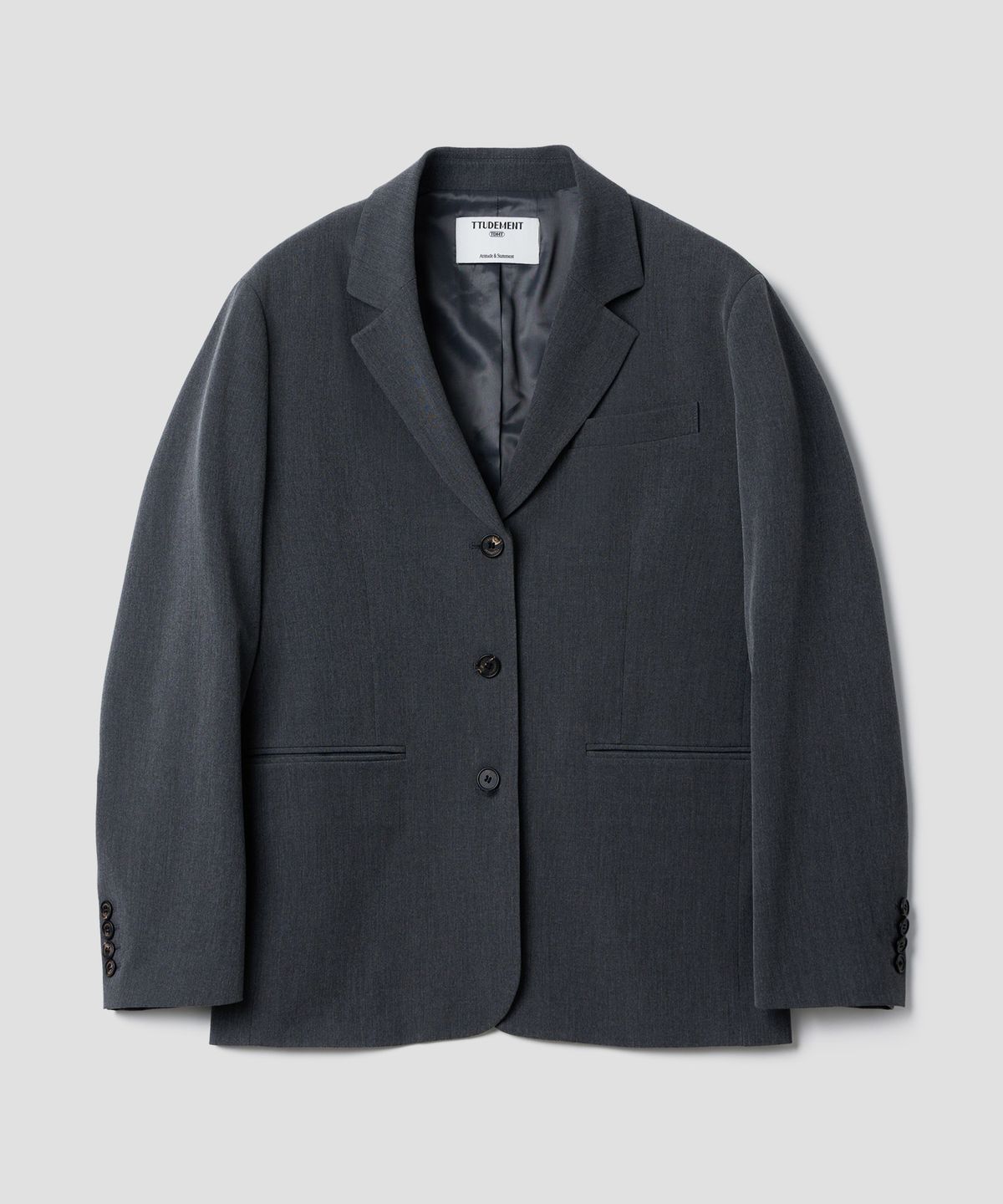 튜드먼트(TTUDEMENT) SINGLE TAILORED JACKET_CHARCOAL