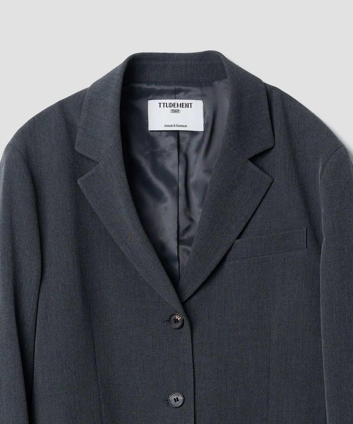튜드먼트(TTUDEMENT) SINGLE TAILORED JACKET_CHARCOAL