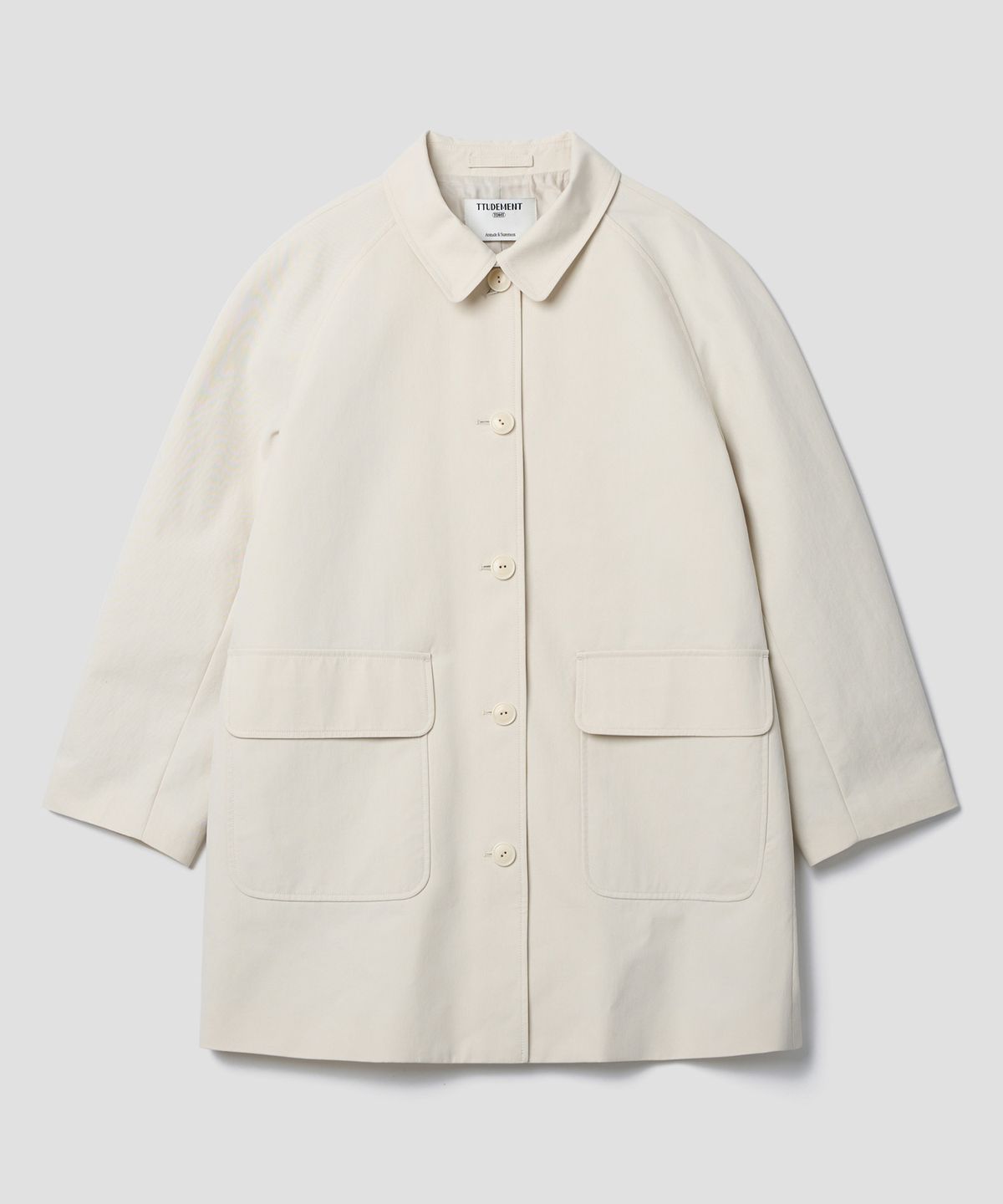 튜드먼트(TTUDEMENT) CLASSIC HALF TRENCH COAT_CREAM