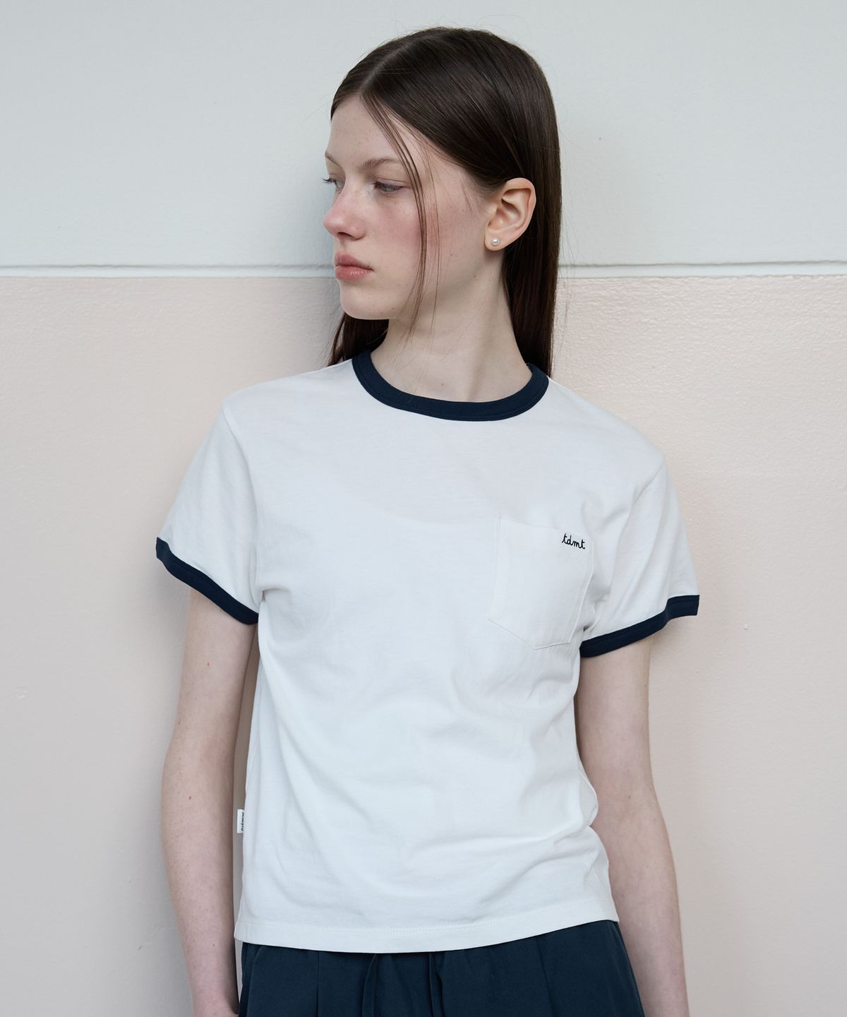 튜드먼트(TTUDEMENT) POCKET RINGER T-SHIRT IVORY
