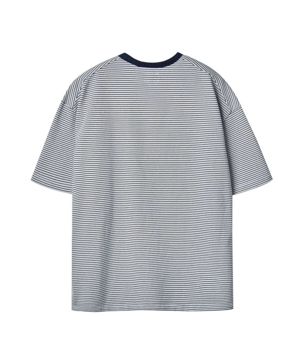 러프사이드(ROUGHSIDE) Pin Stripe Half Sleeve Navy