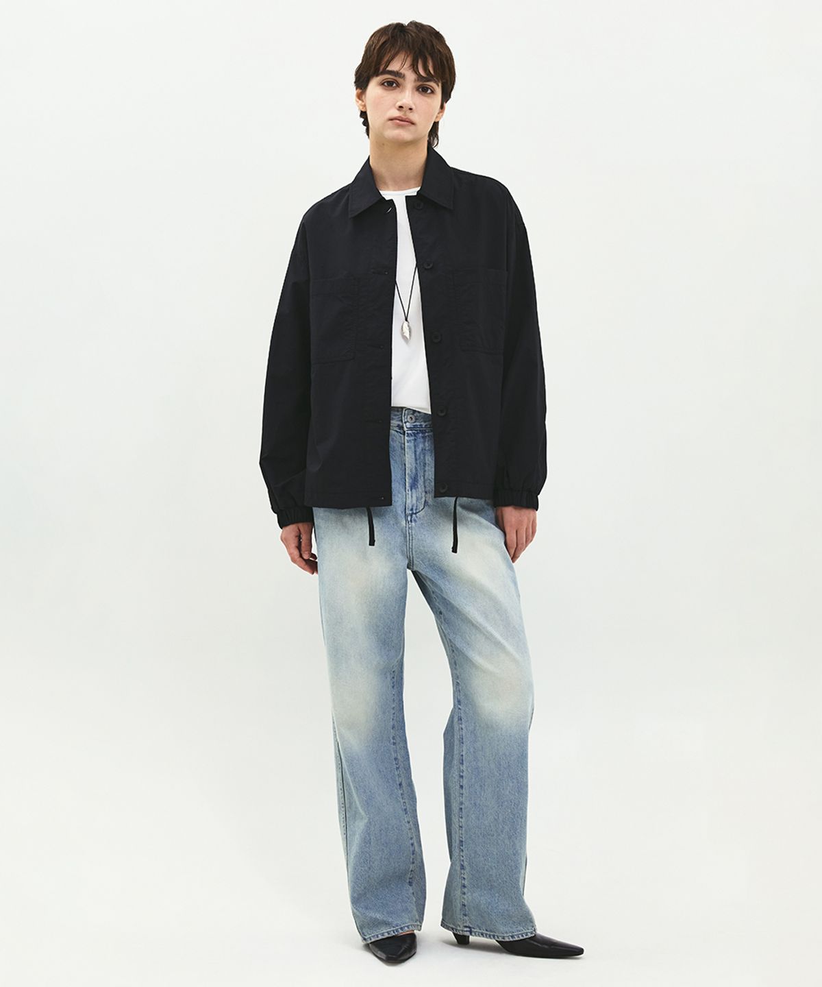 러프사이드 화이트라벨(ROUGH SIDE WHITE LABEL) Twist Denim Pants Lake Blue