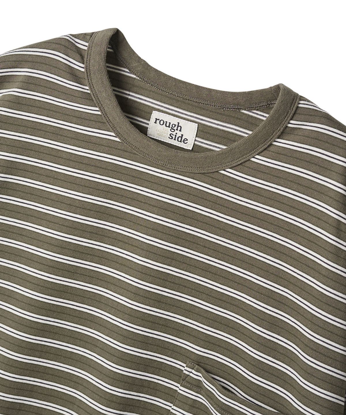 러프사이드(ROUGHSIDE) Multi Stripe Half Sleeve Mud